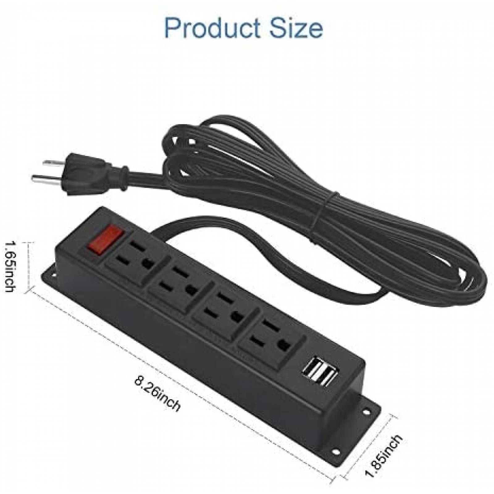 Extension conexiones alambricas HHXH con 4 enchufes -Negro