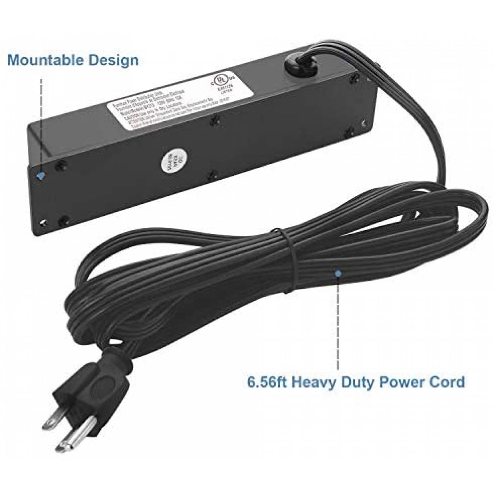 Extension conexiones alambricas HHXH con 4 enchufes -Negro