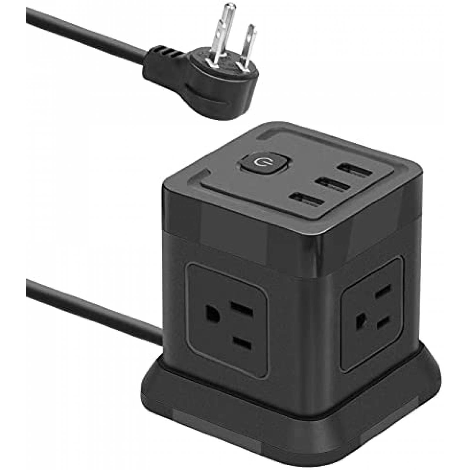 Multicontactos FDTek con 4 Entradas AC y 3 USB -Negro