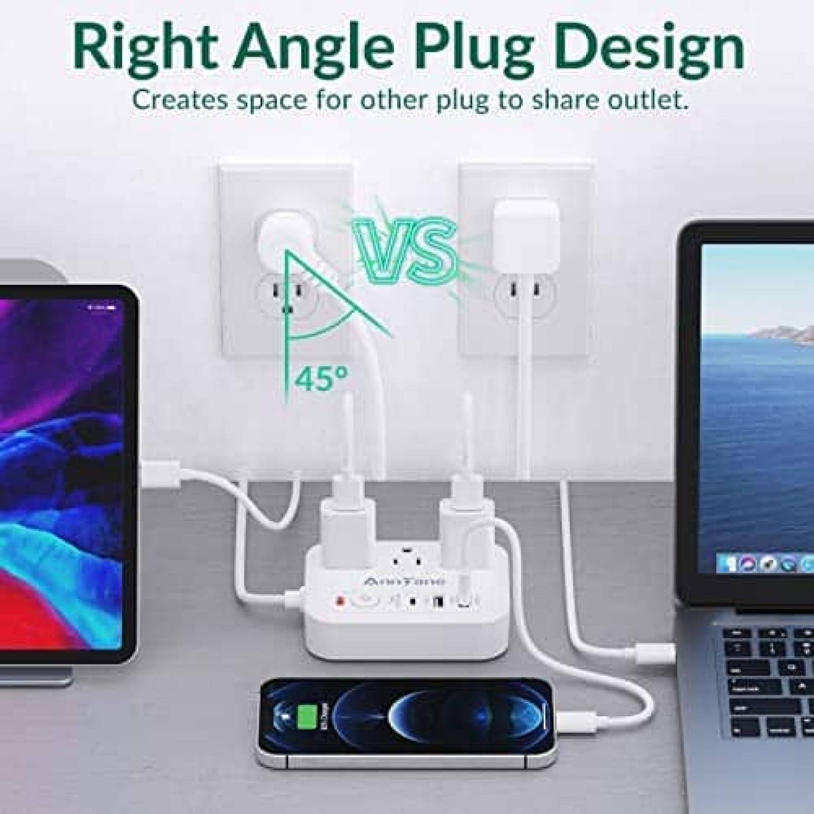 Tira de Alimentacion AnnTane 3 Salidas y 3 Puertos USB
