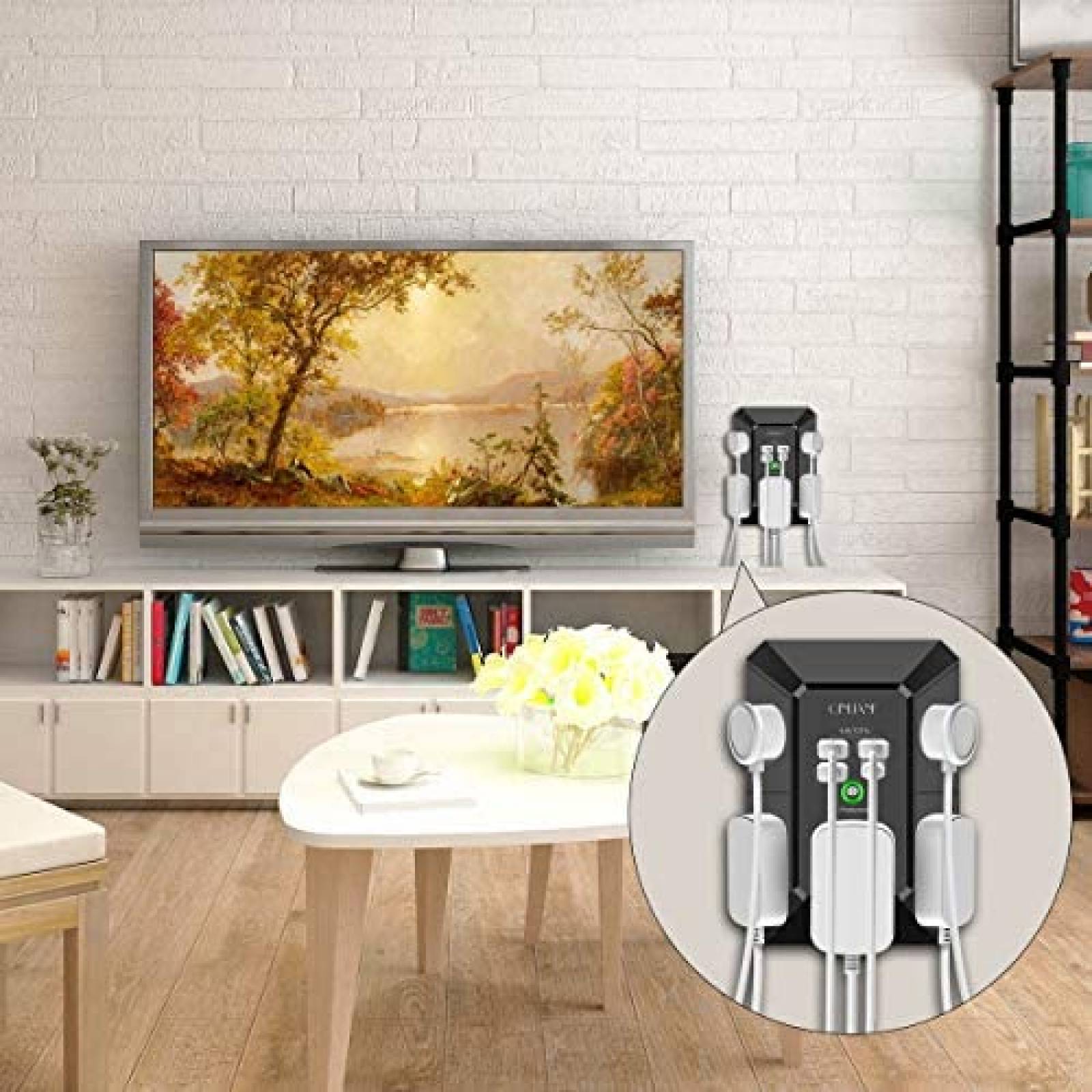 Conector de enchufe para pared QINLIANF 5 puertos -Negro