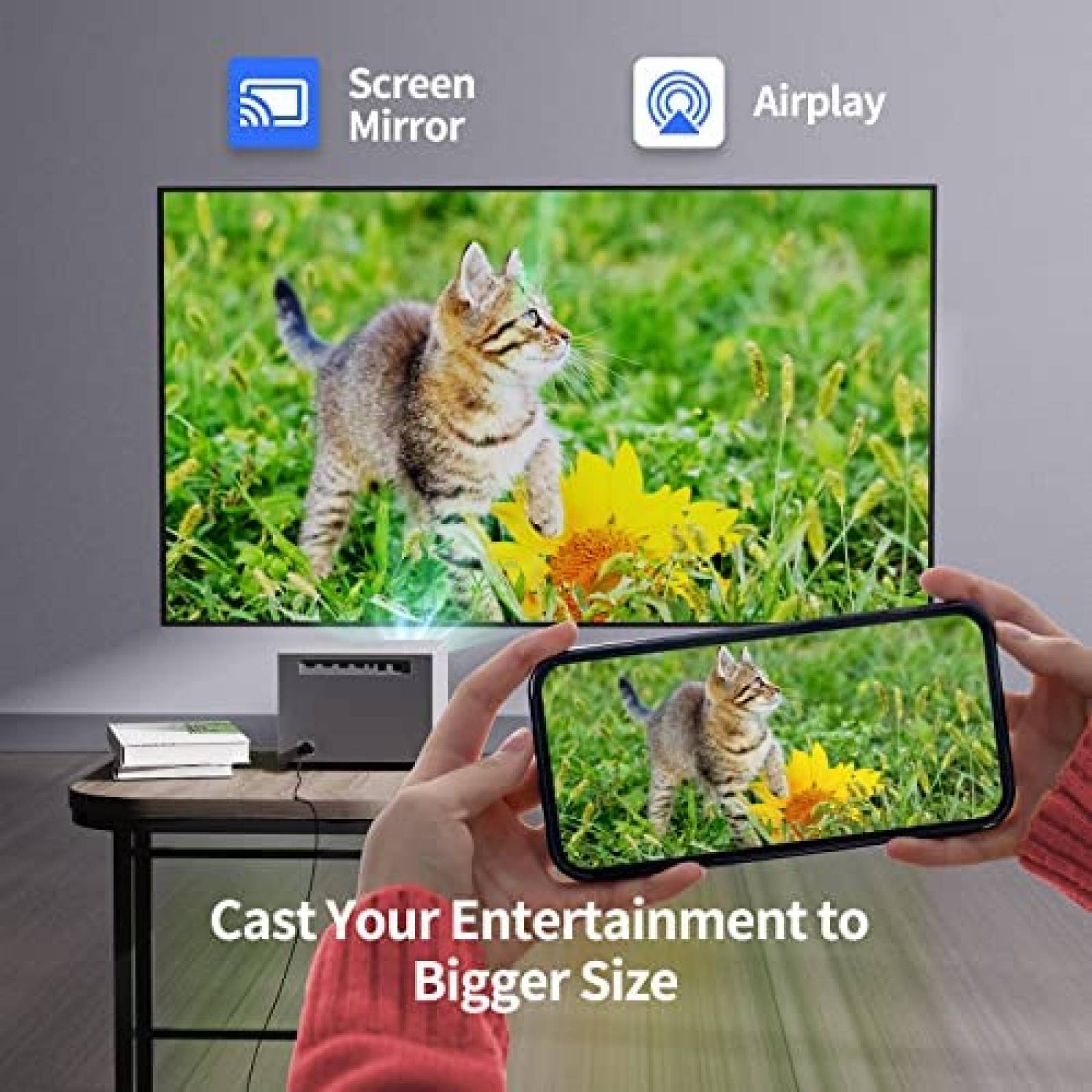 Proyector WEMAX Vogue Pro Wifi de 1080p FHD 8K de 220 Watts