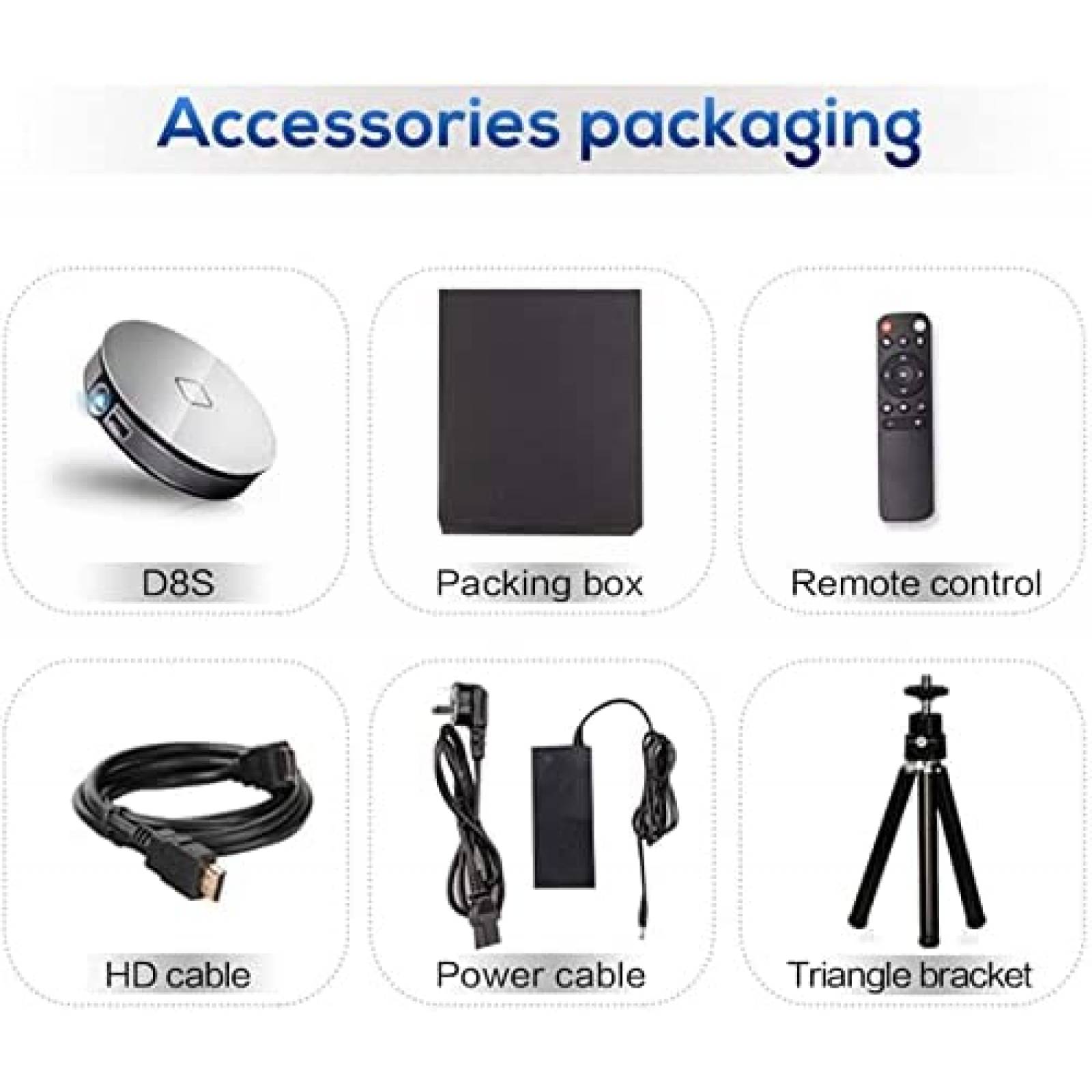 Mini Proyector ciciglow HD 4K Control Remoto -Blanco