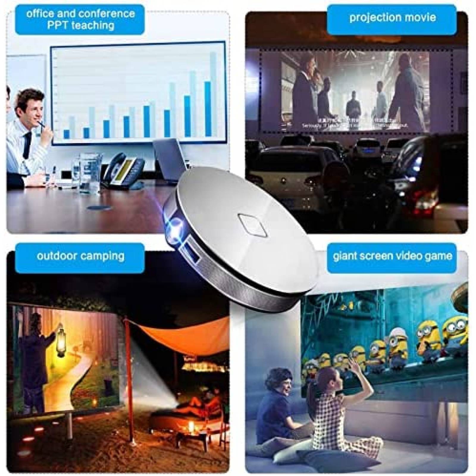 Mini Proyector ciciglow HD 4K Control Remoto -Blanco