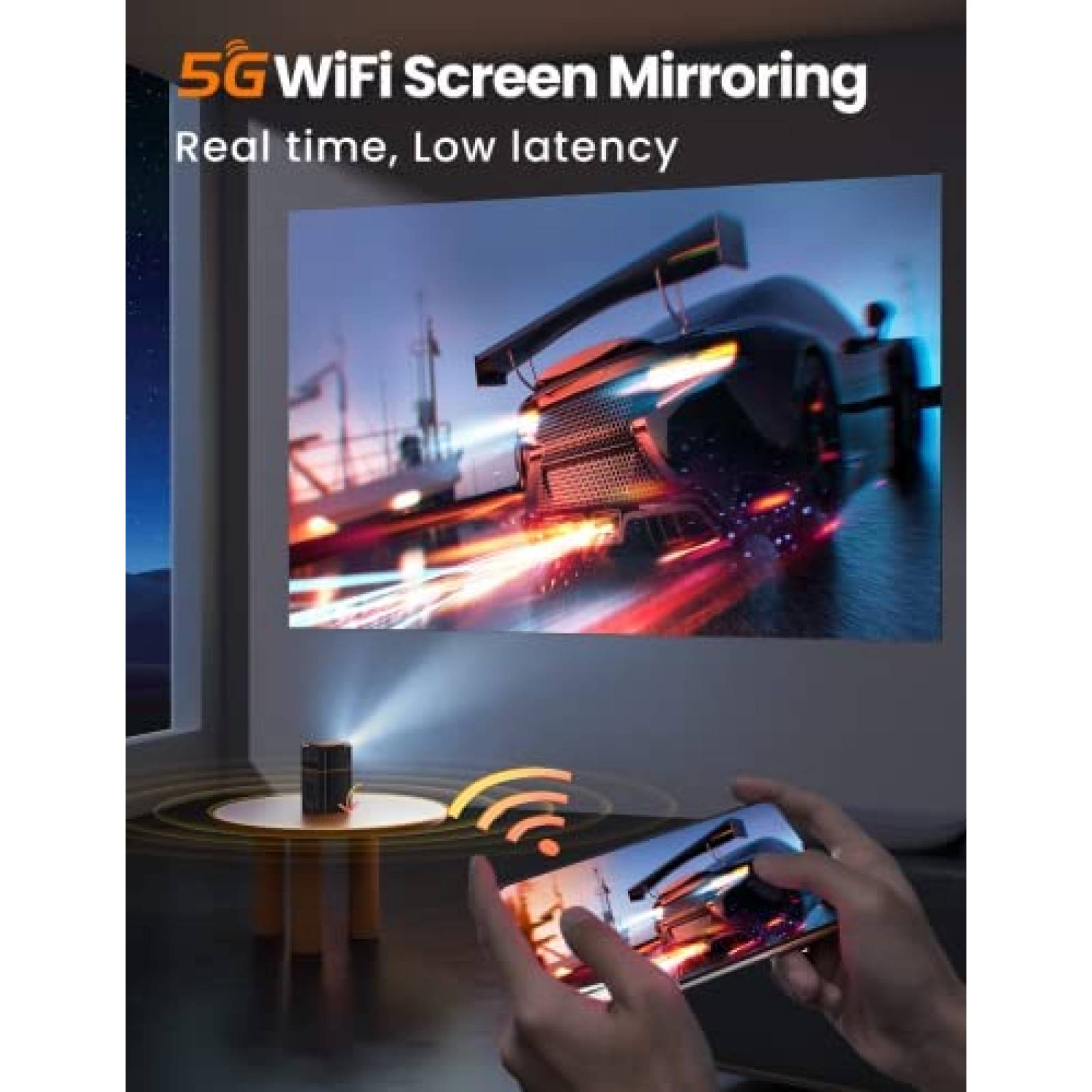 Proyector Fatork Pocket Monster Mini 5G WiFi DLP 1080p HD