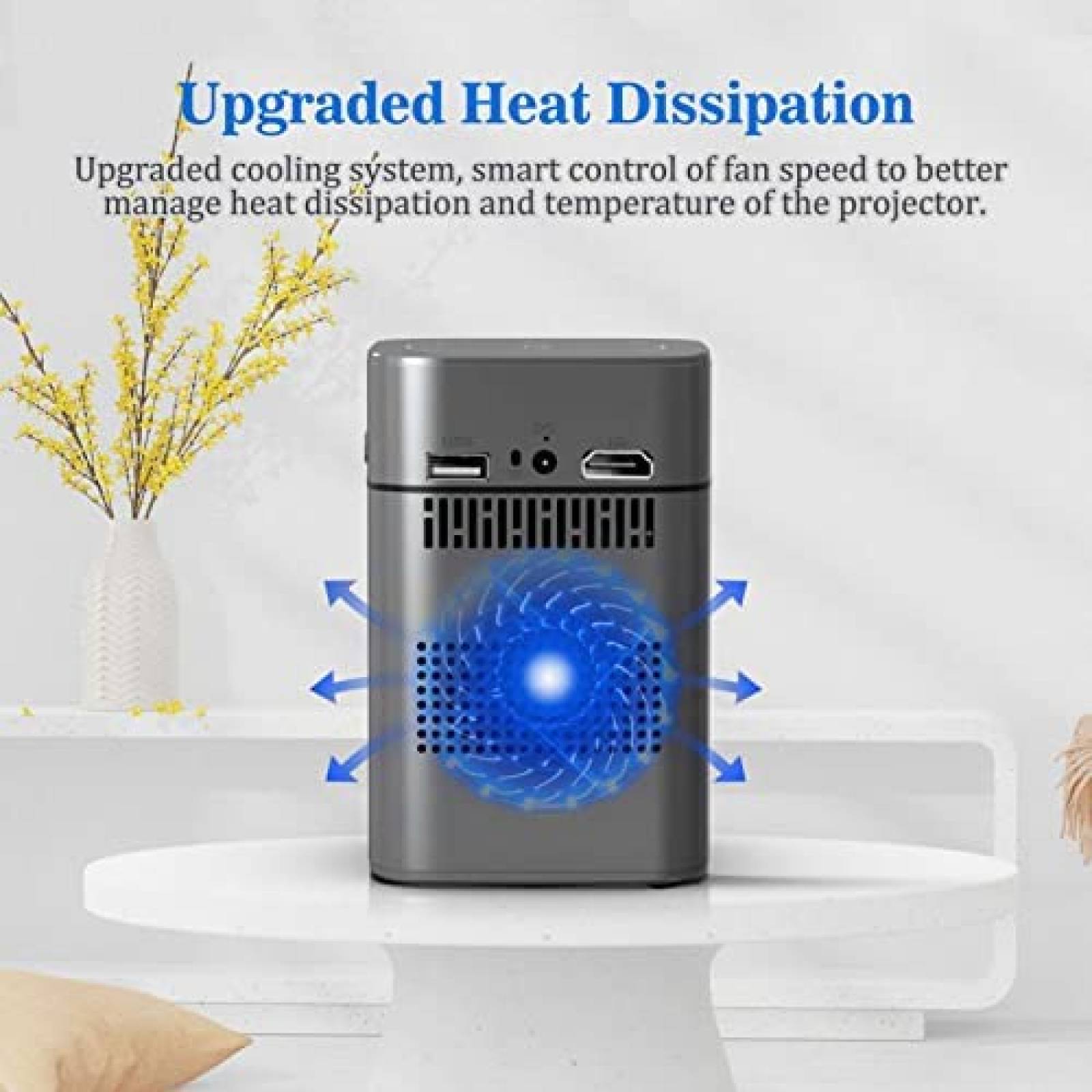 Mini Proyector Yoidesu DLP WiFi 1080p HD HDMI USB -Gris