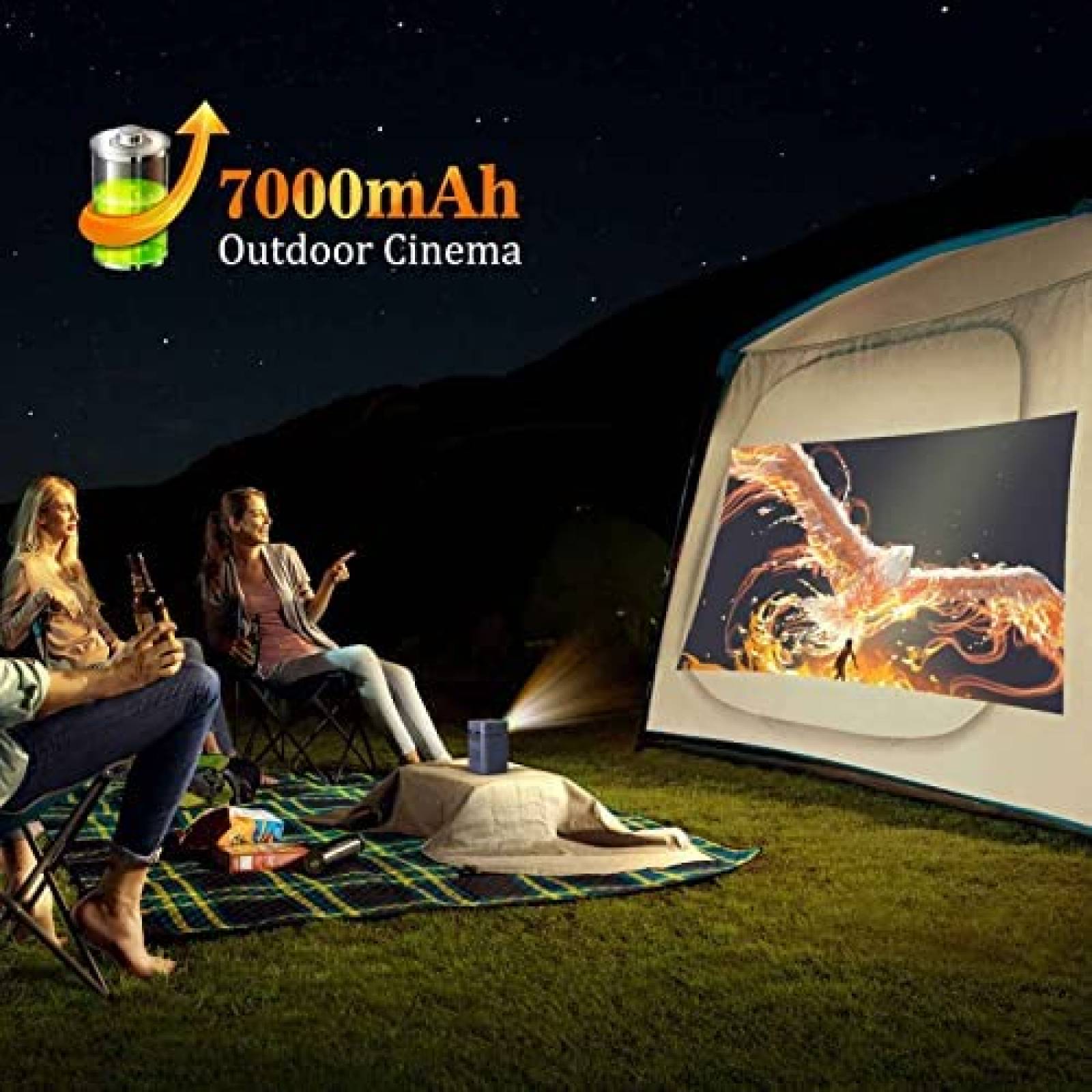 Mini Proyector Yoidesu DLP WiFi 1080p HD HDMI USB -Gris