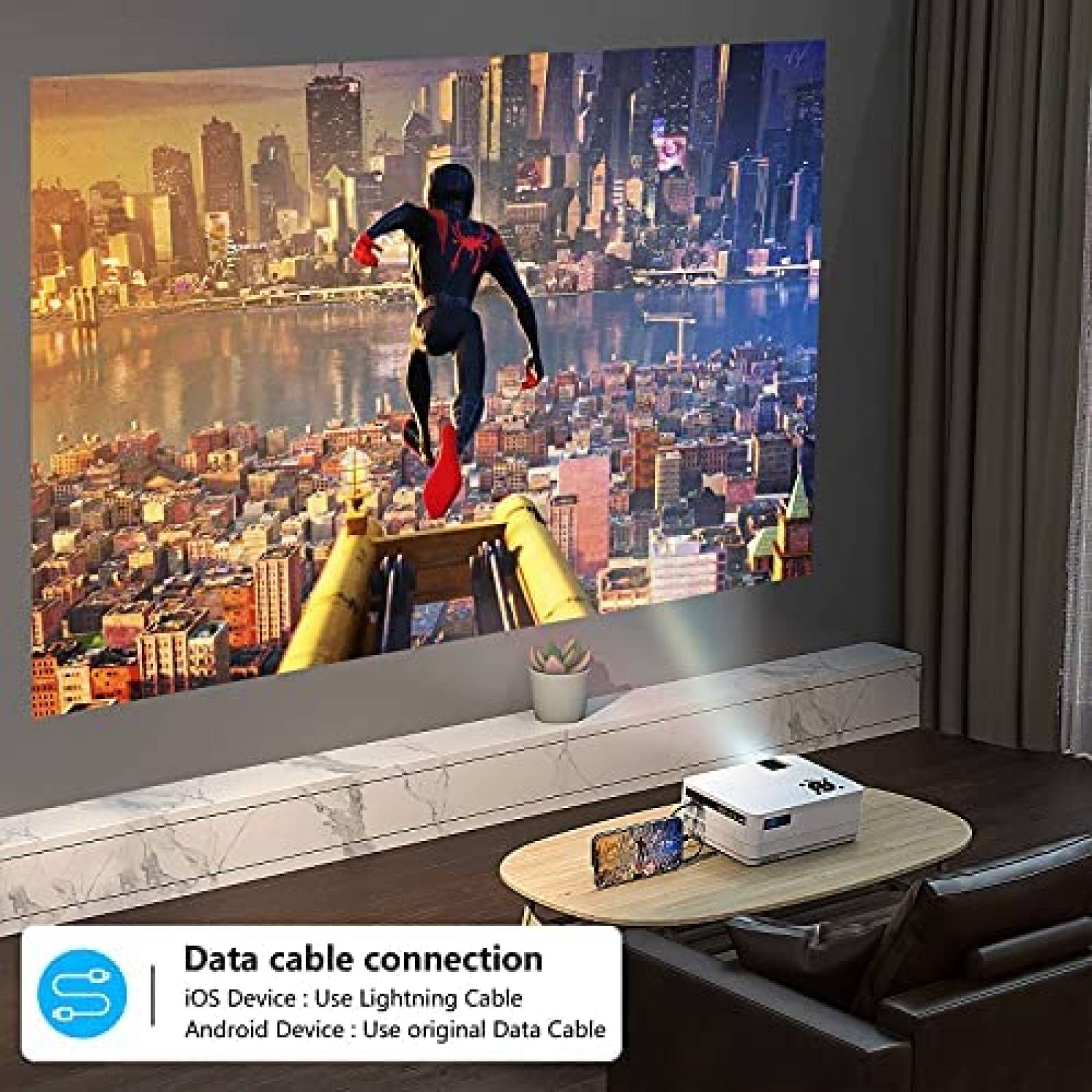 Mini Proyector Portatil Dxyiitoo Bluetooth 1080P Full HD