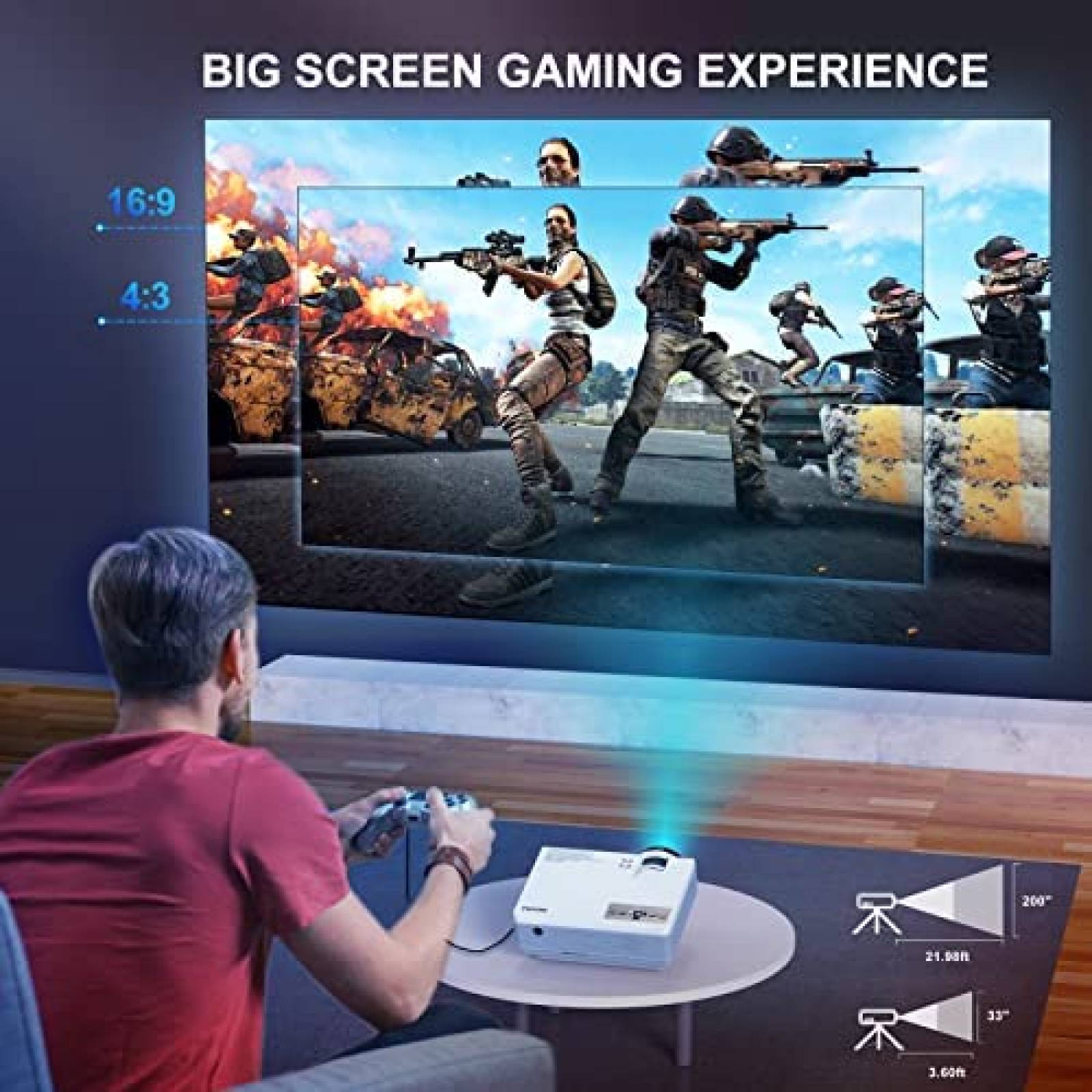 Proyector Wifi FUDONI SPARE P1 4K 1080P 9500L -Blanco