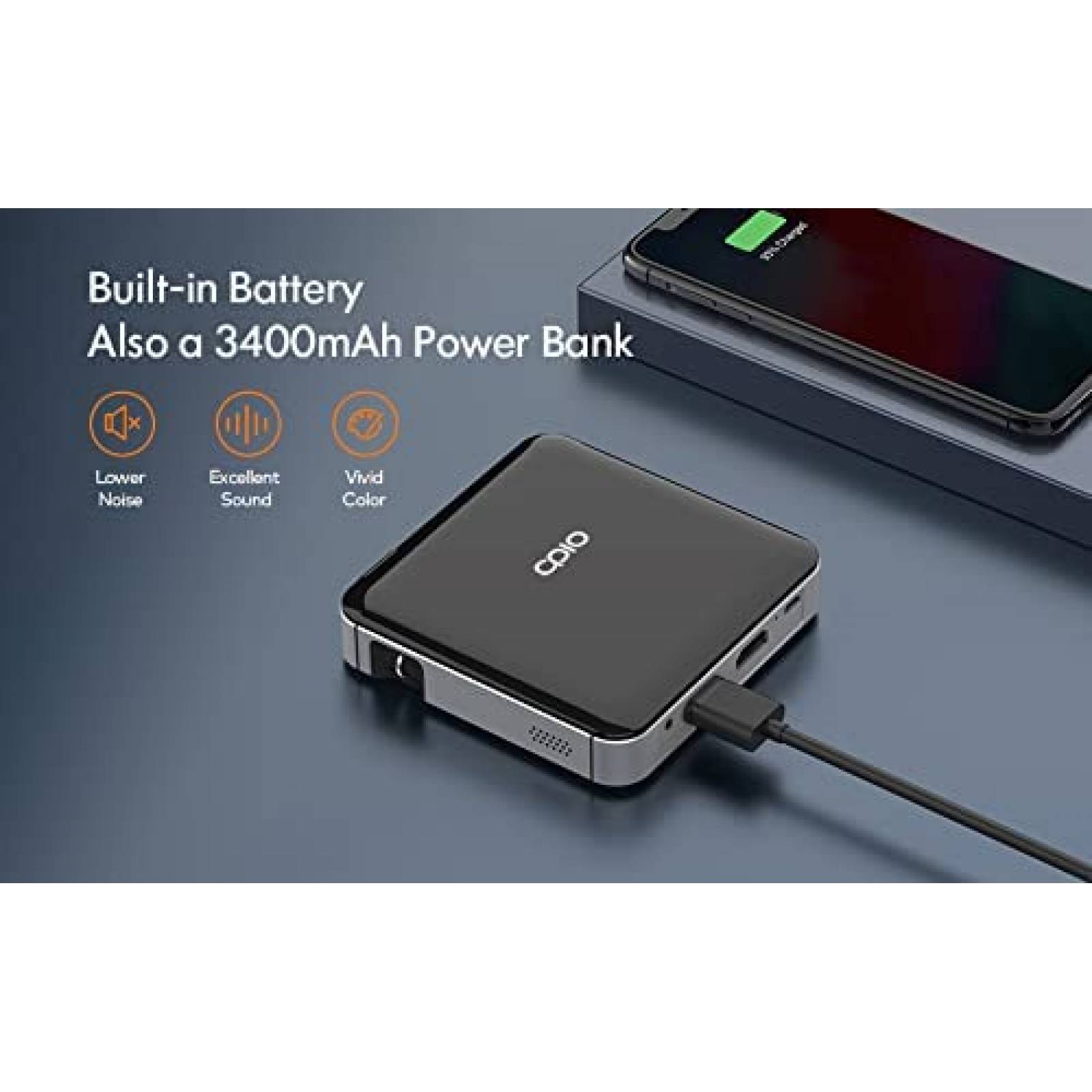 Mini Proyector APIO AP50S DLP 100'' HDMI USB-A -Negro