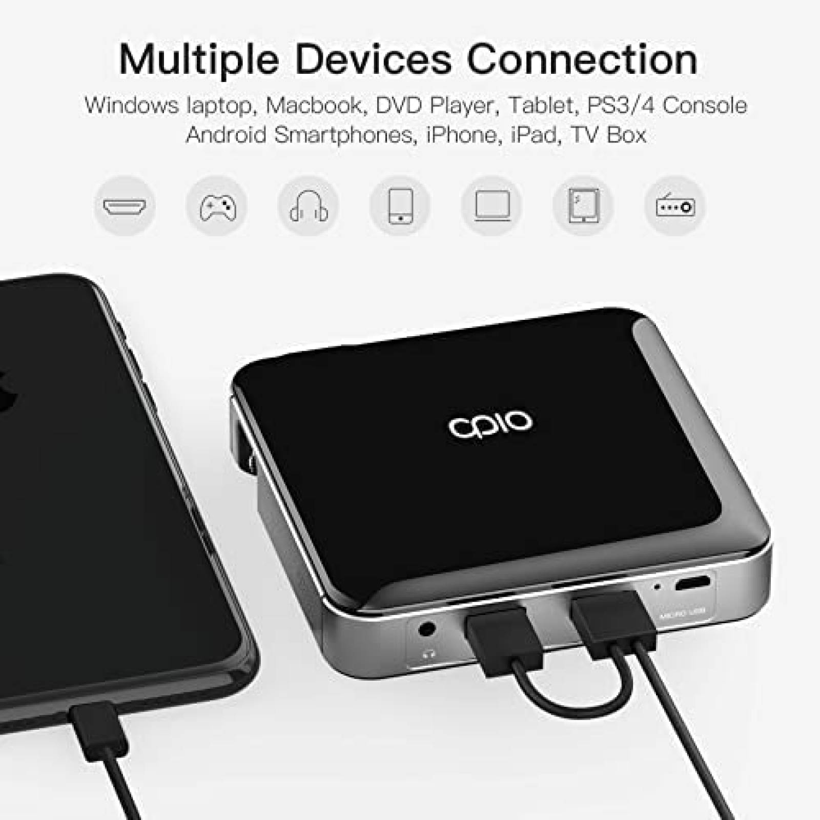 Mini Proyector APIO AP50S DLP 100'' HDMI USB-A -Negro