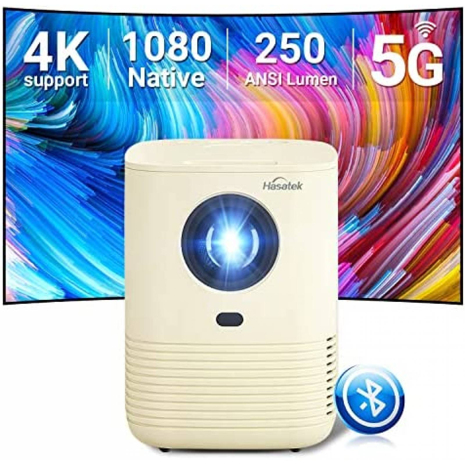 Mini Proyector Portatil Hasatek Bluetooth 1080P Full HD