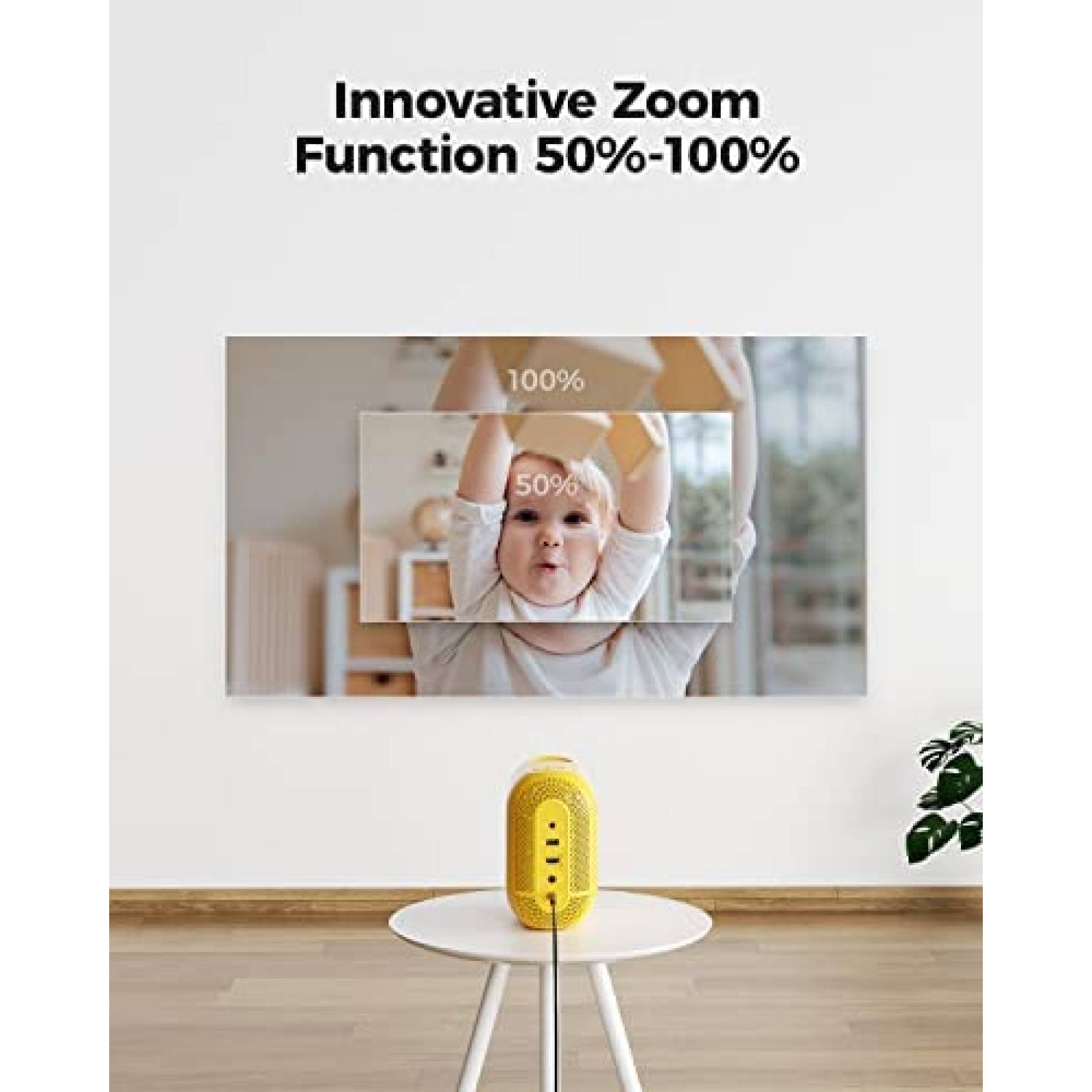 Proyector Pokitter Mini 1080P HDMI VGA USB AV -Amarillo