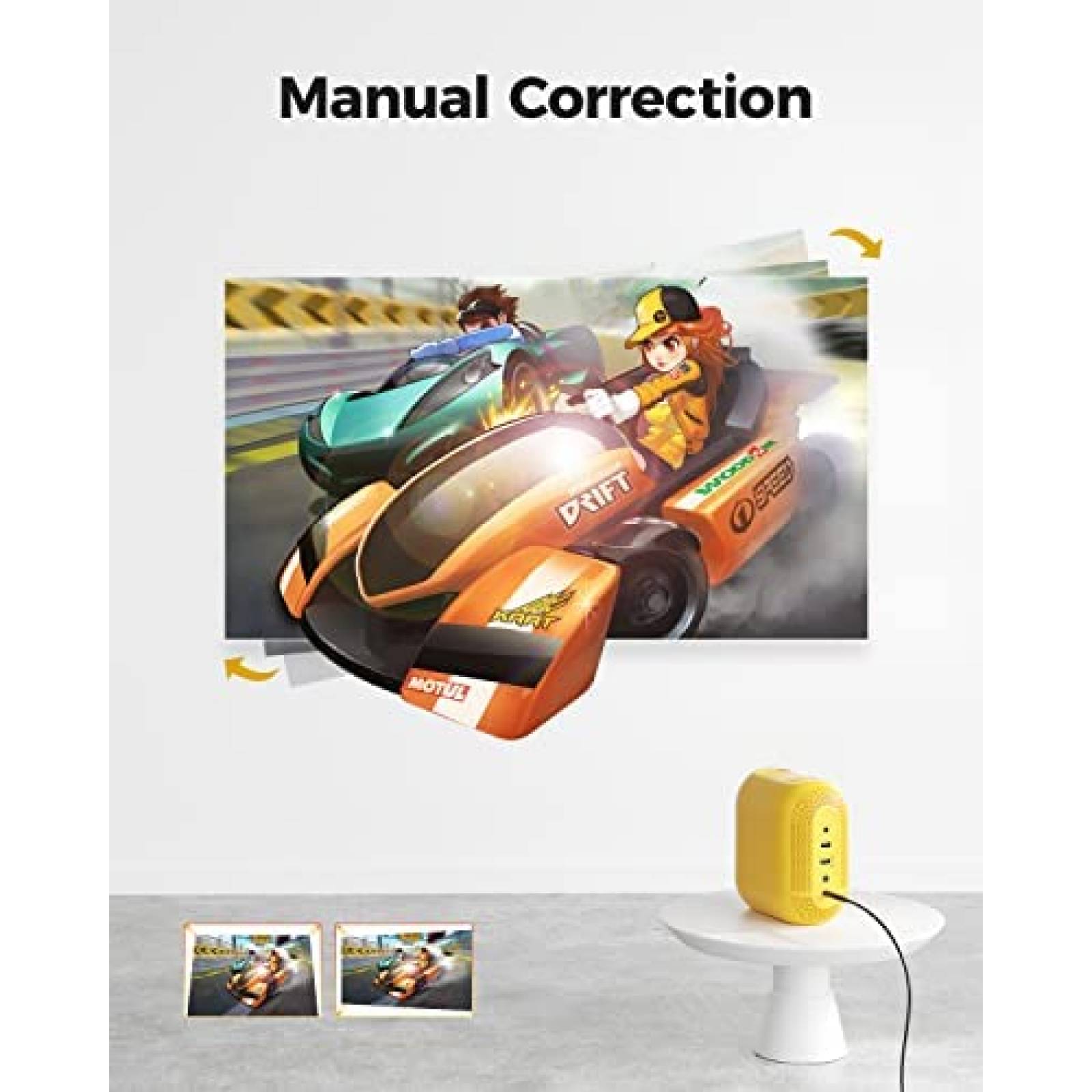 Proyector Pokitter Mini 1080P HDMI VGA USB AV -Amarillo