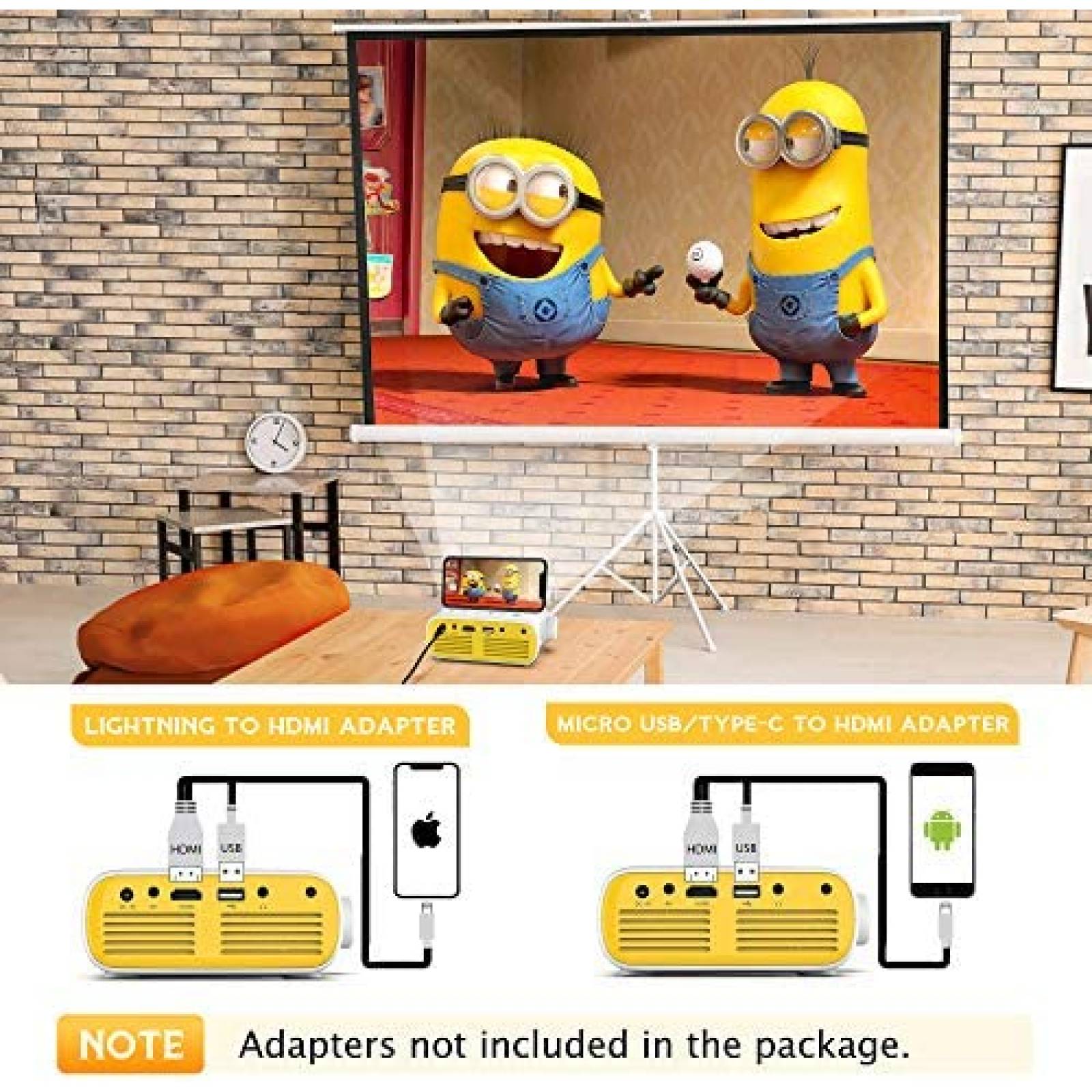 Proyector ELEPHAS YG280 Mini Portatil USB HDMI -Blanco