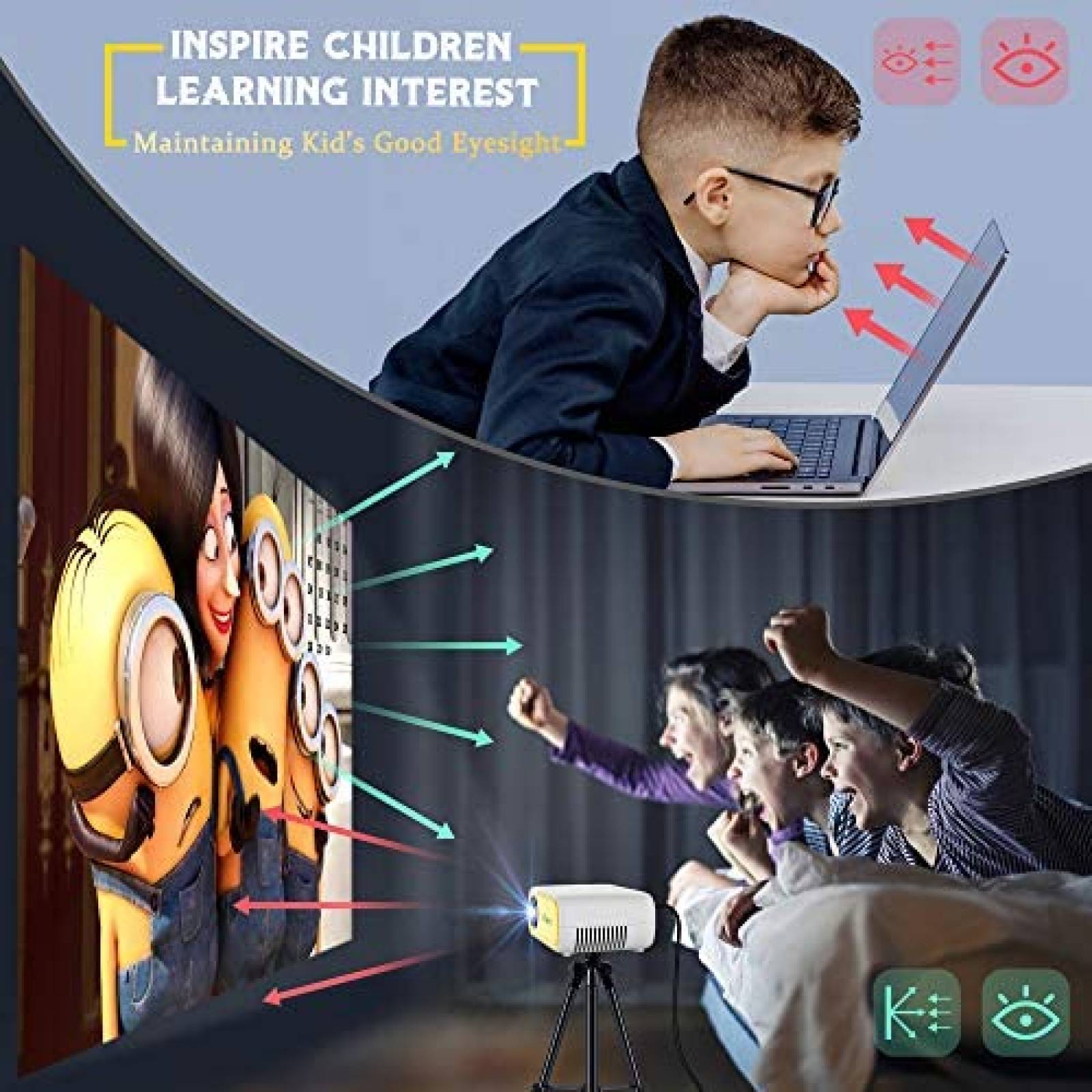 Proyector ELEPHAS YG280 Mini Portatil USB HDMI -Blanco