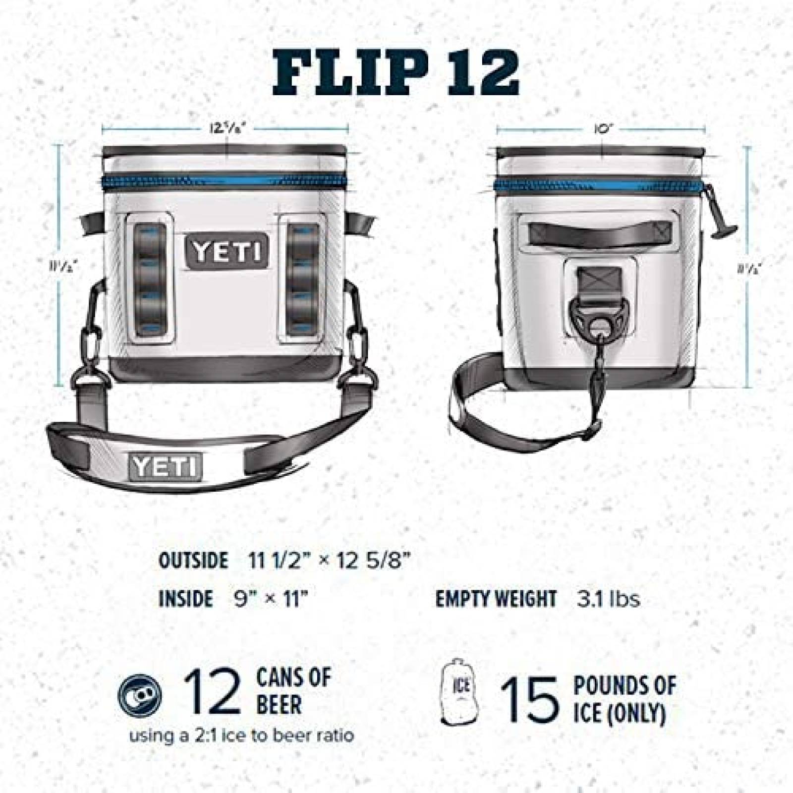 Hielera Yeti Hopper Flip 12 Portatil Suave -Carbon