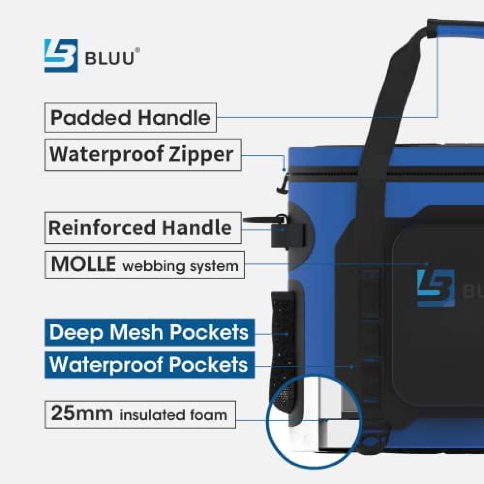 Bolsa Hielera Bluu 25 Quart IPX7 HydroLock -Azul