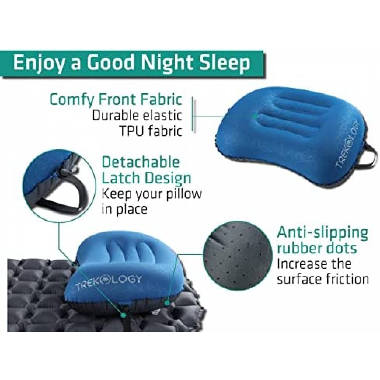 Paquete de Almohada TREKOLOGY Compacta Comoda -Azul