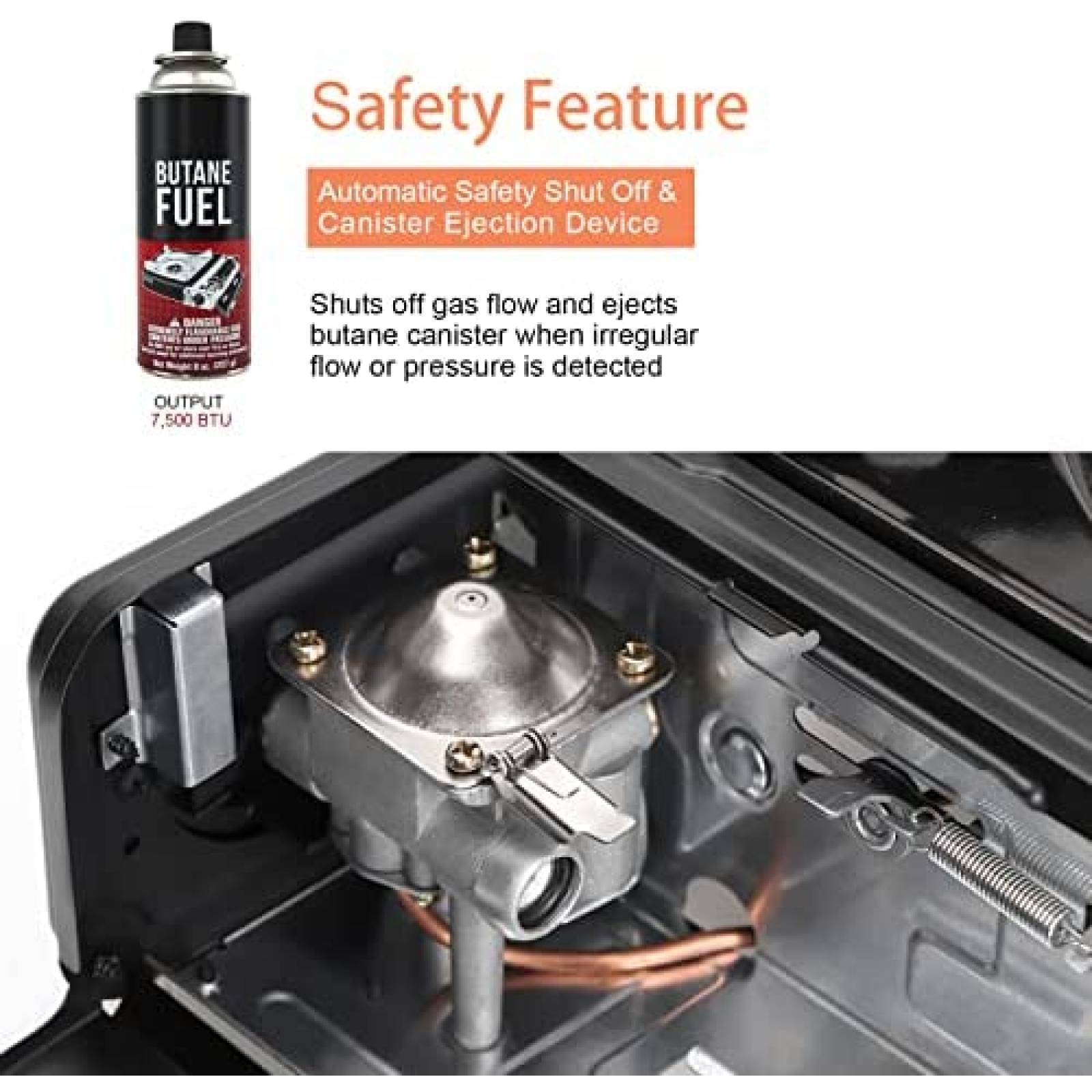 Estufa Portatil para Acampar Youtian de 7200 BTU -Negro