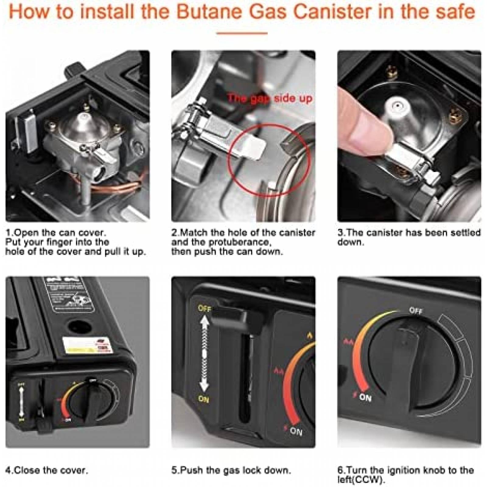 Estufa Portatil para Acampar Youtian de 7200 BTU -Negro