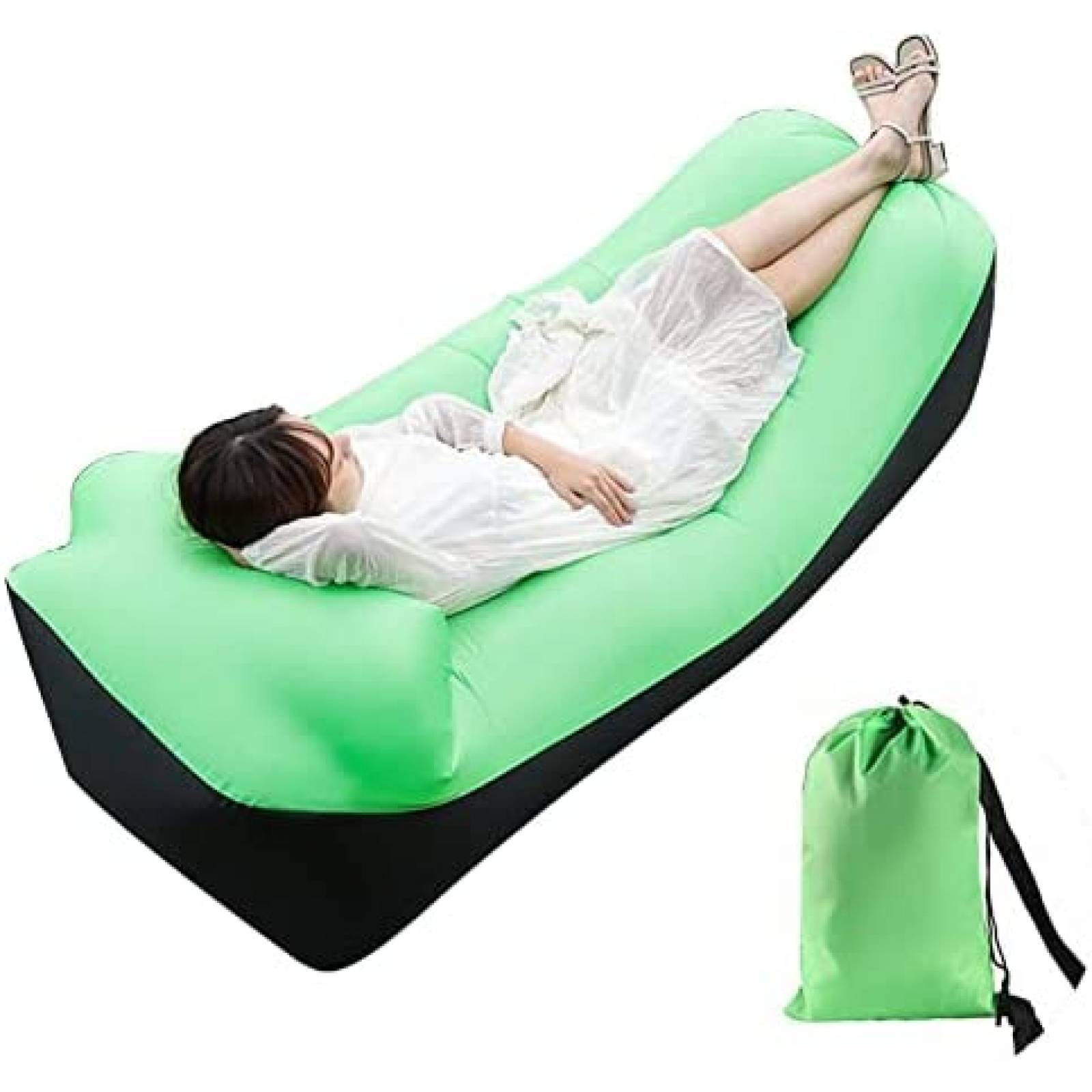 Tumbona Inflable Portatil DOVO Sofa Impermeable -Verde