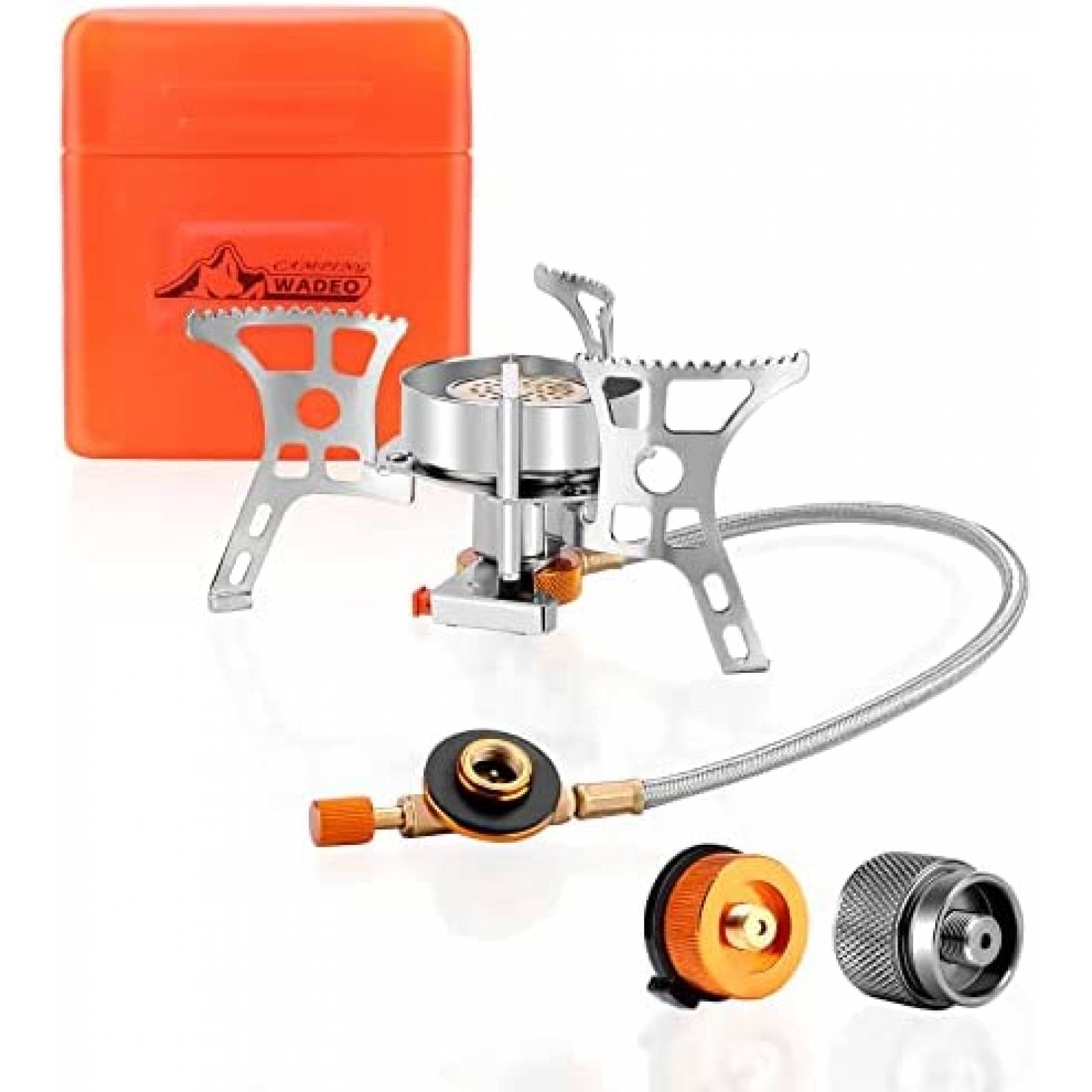 Estufa Portatil para Acampar WADEO para Tanque 1L -Naranja