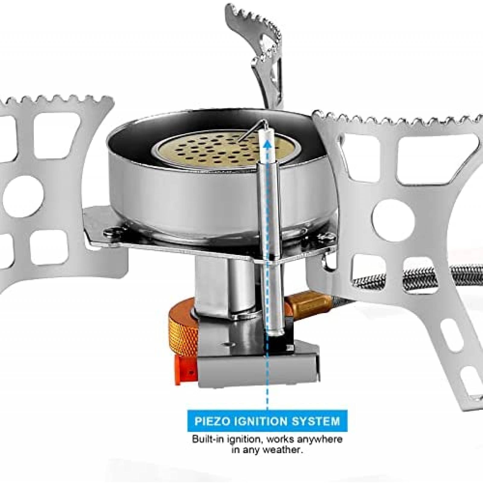 Estufa Portatil para Acampar WADEO para Tanque 1L -Naranja