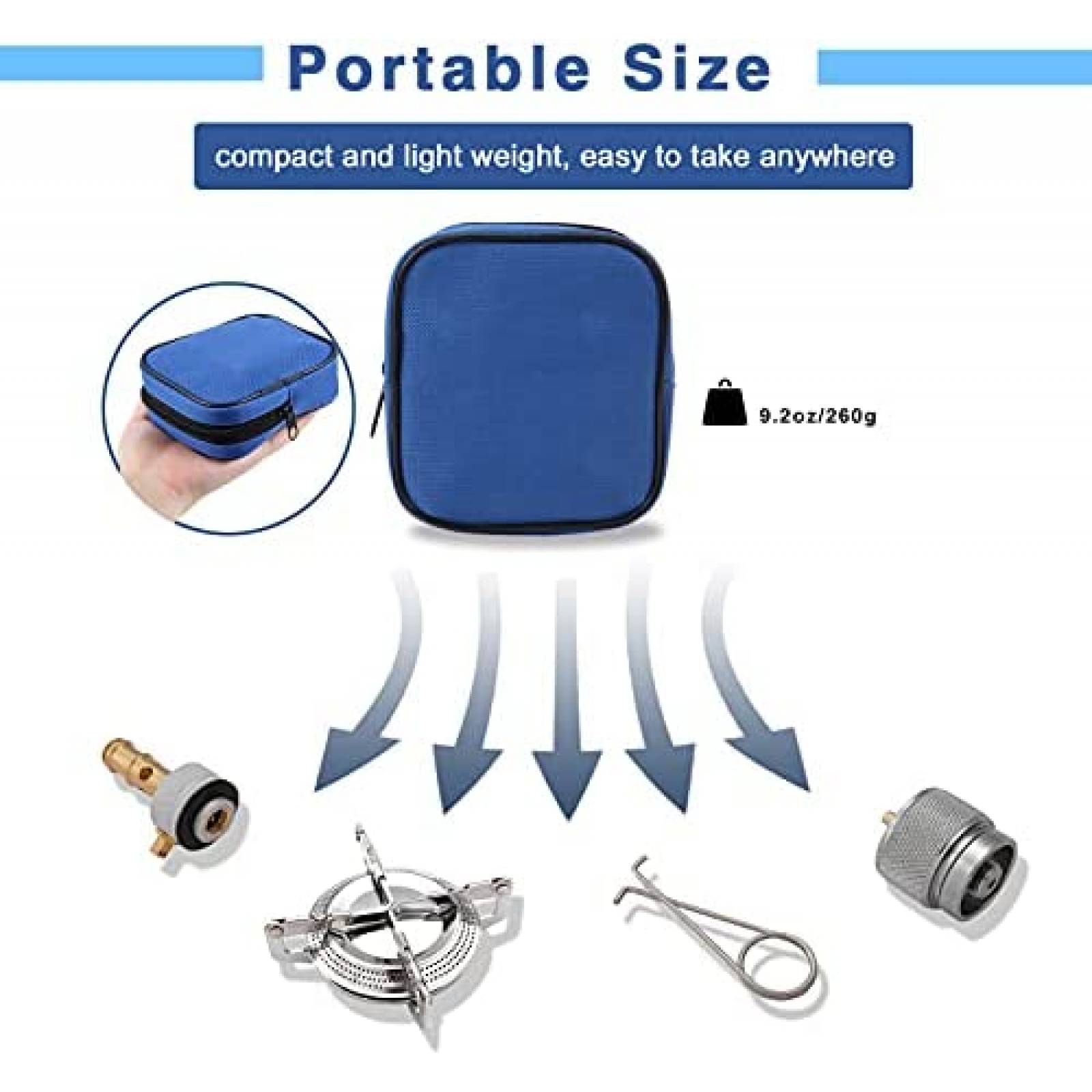 Mechero Portatil Caudblor con Adaptador y Funda -Plata
