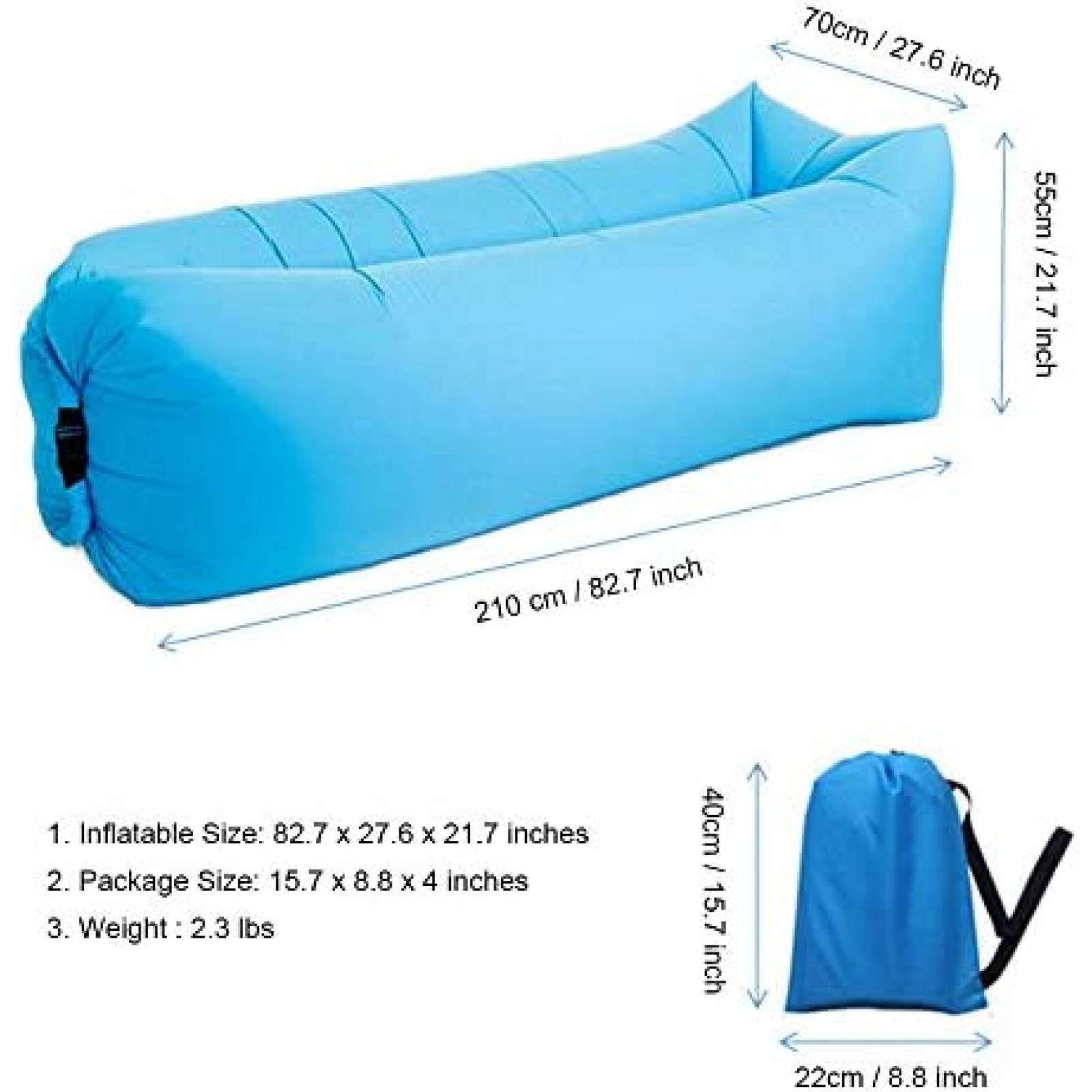 Tumbona Inflable Portatil Generic Sofa Impermeable -Azul
