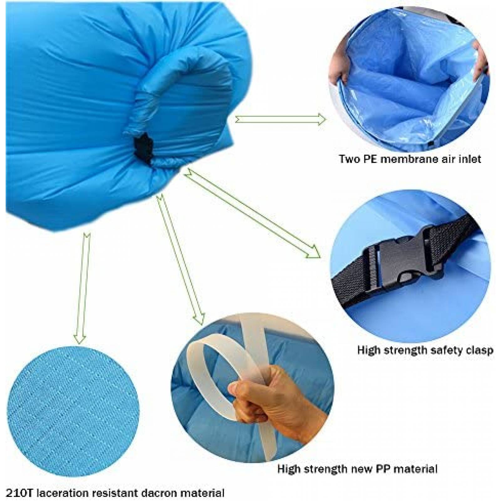 Tumbona Inflable Portatil Generic Sofa Impermeable -Azul