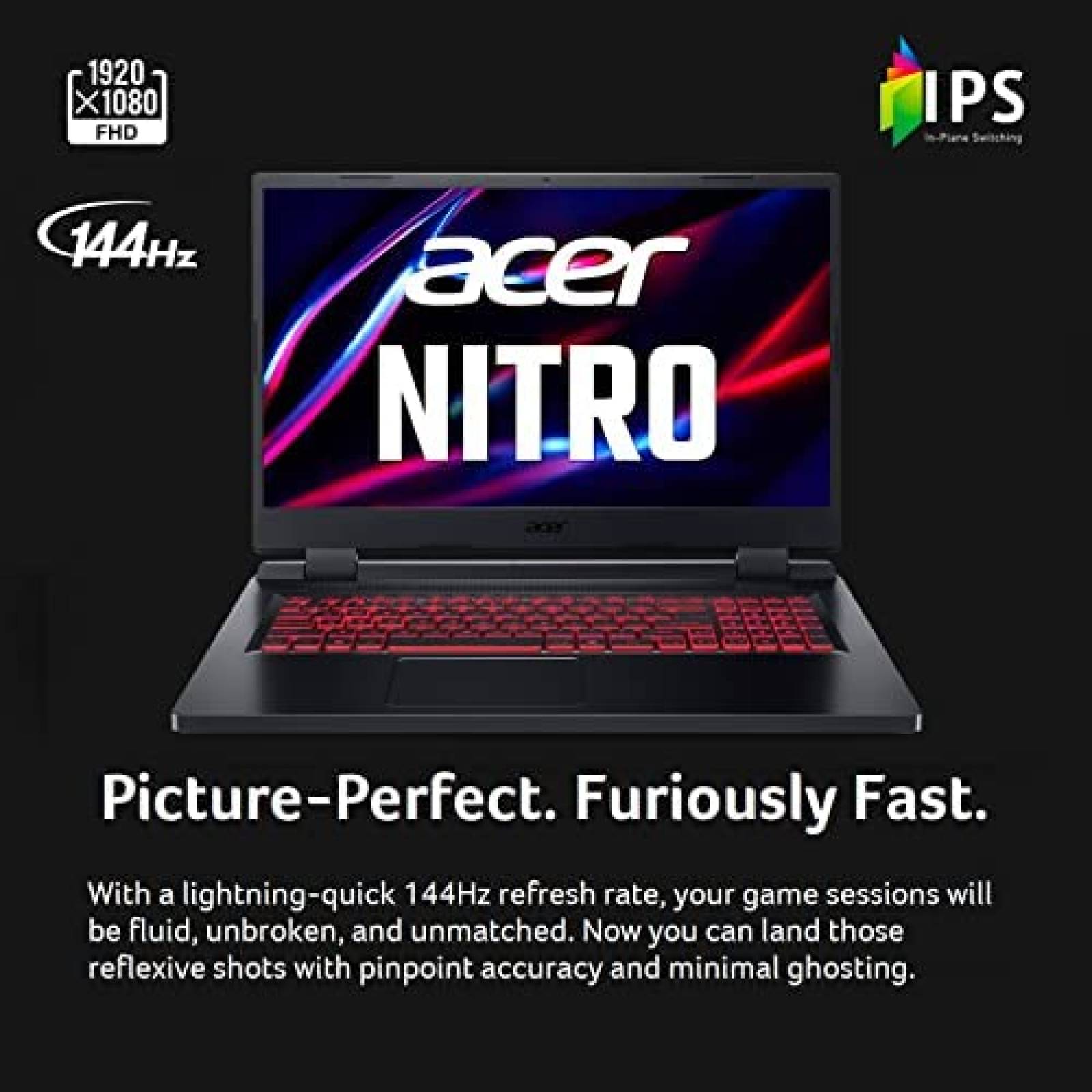 Laptop Gamer Acer Nitro 5 i7-12700H 16GB 1TB RTX 3050 -Negro