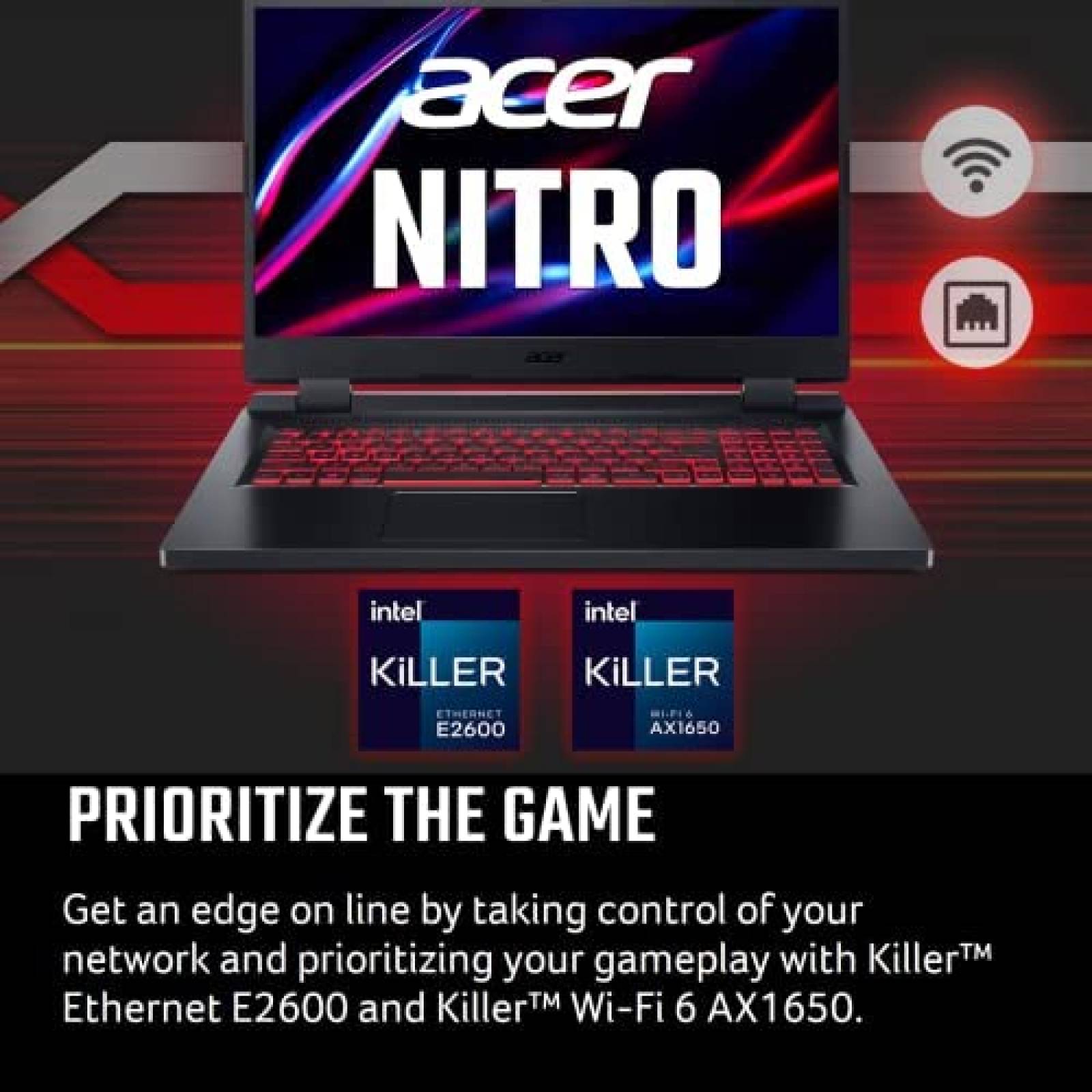 Laptop Gamer Acer Nitro 5 i7-12700H 16GB 1TB RTX 3050 -Negro