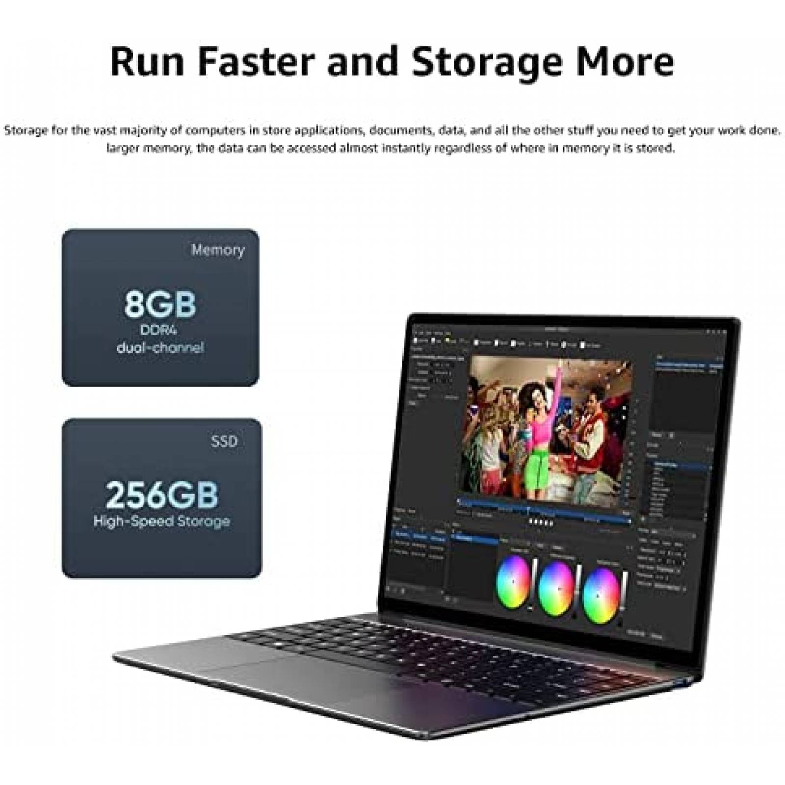 Laptop Chuwi LarkBook X 14" Touch Celeron 8GB 256GB -Gris