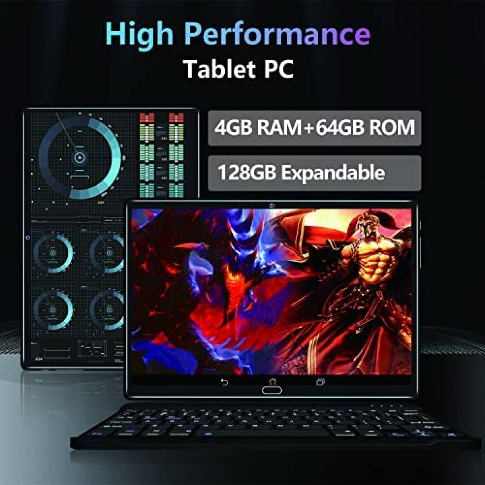 Tablet TOOTON 10'' 128GB SIM Dual 4G con Teclado -Negro