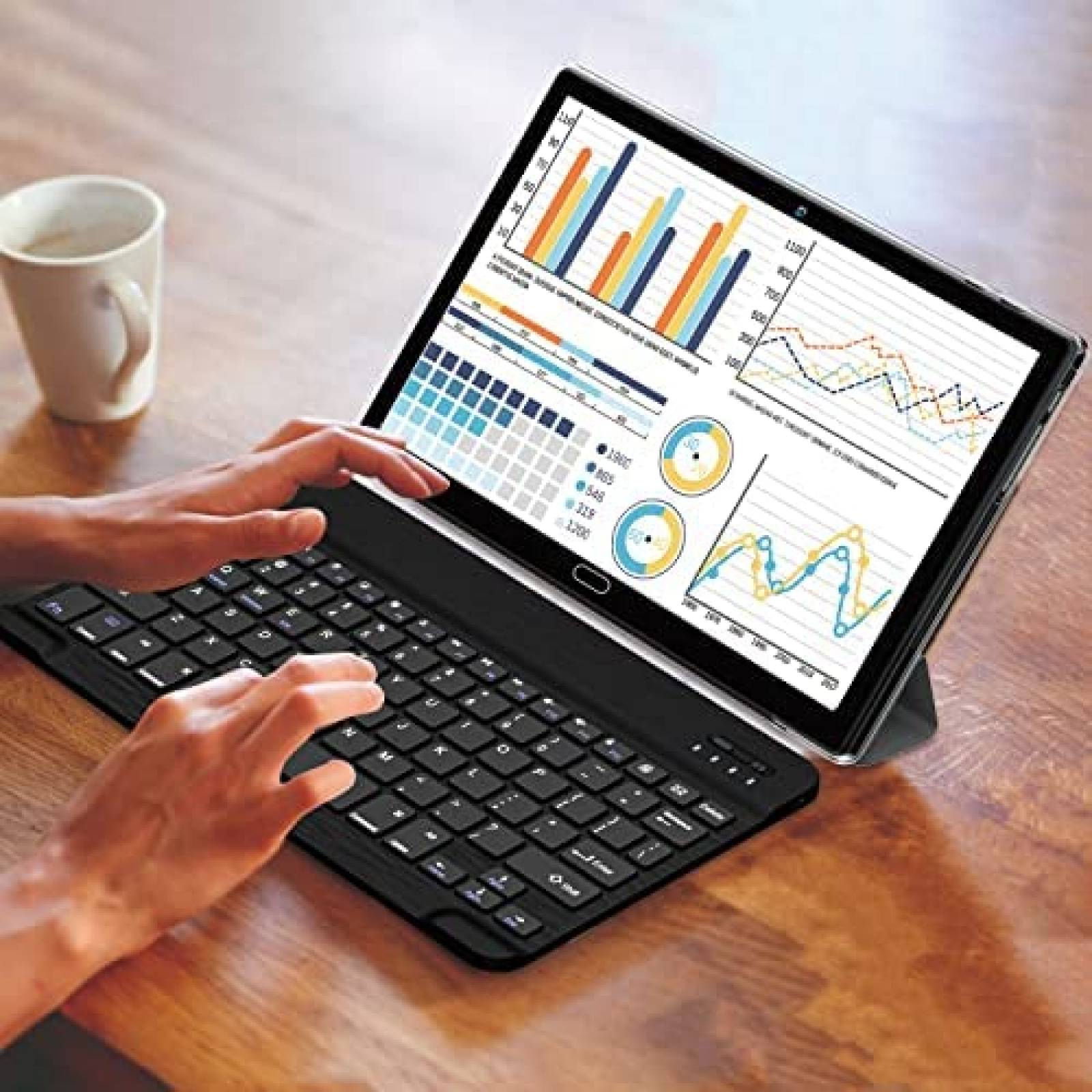 Tablet TOOTON 10'' 128GB SIM Dual 4G con Teclado -Negro