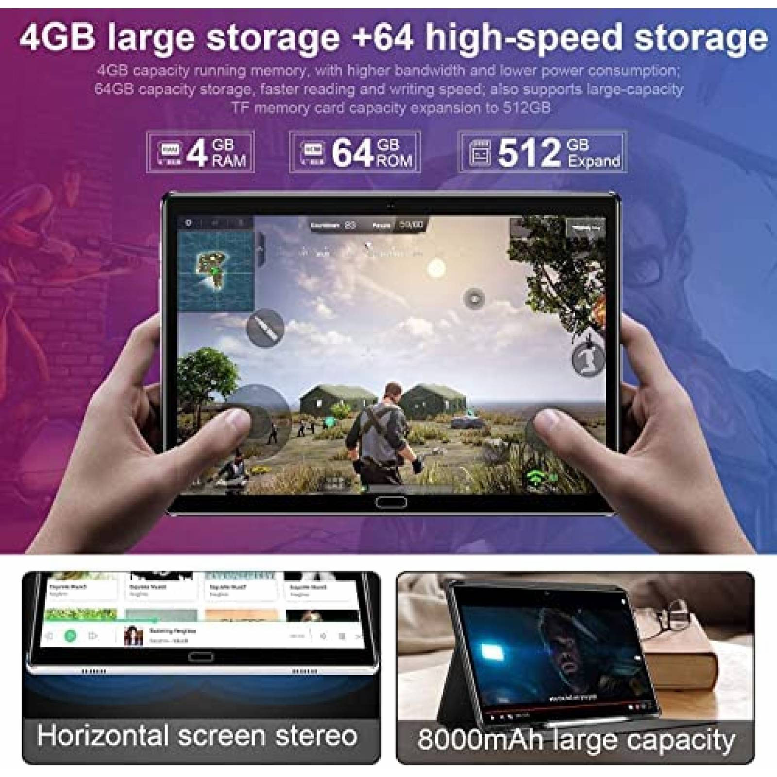 Tablet AOYODKG M8+ 10.8'' 4GB RAM+64GB ROM+Accesorios -Negro