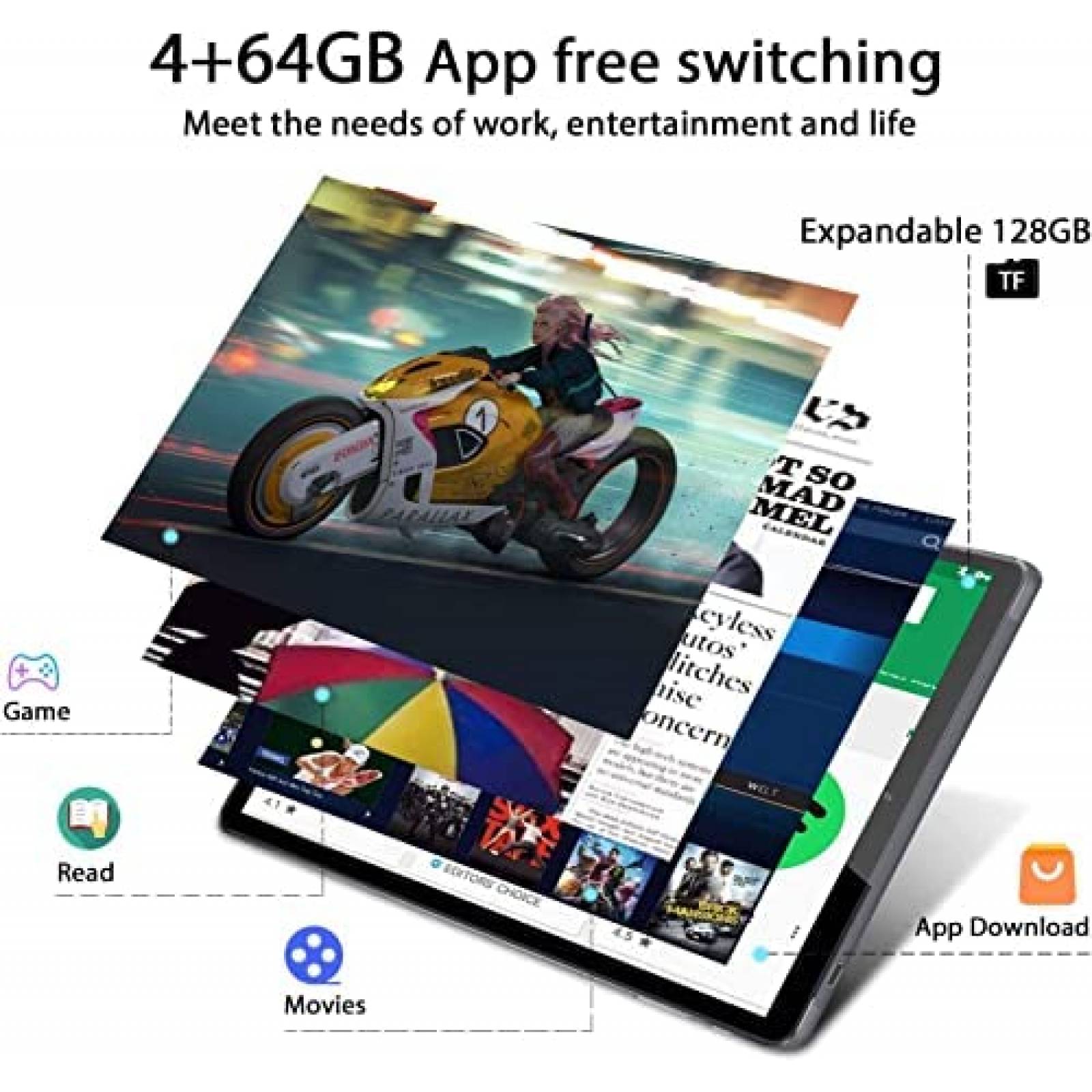 Tablet AOYODKG 123 10'' 4GB RAM+64GB ROM WiFi+Accesorios