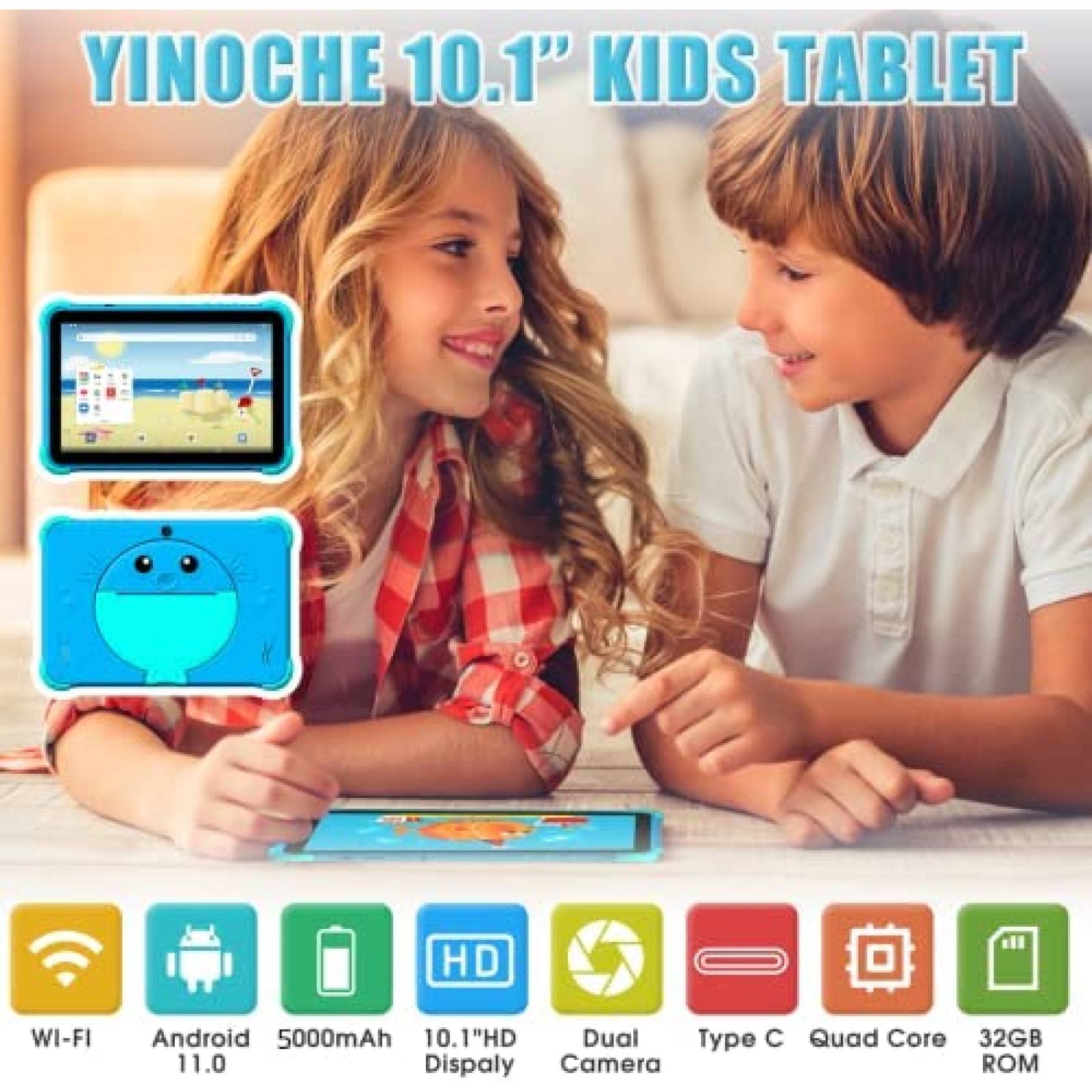 Tablet de 7 pulgadas para niños Android 11 Tabletas para niños 3GB 32GB  Control Parental Niños Aprendizaje Tableta Niño Tablet a prueba de golpes