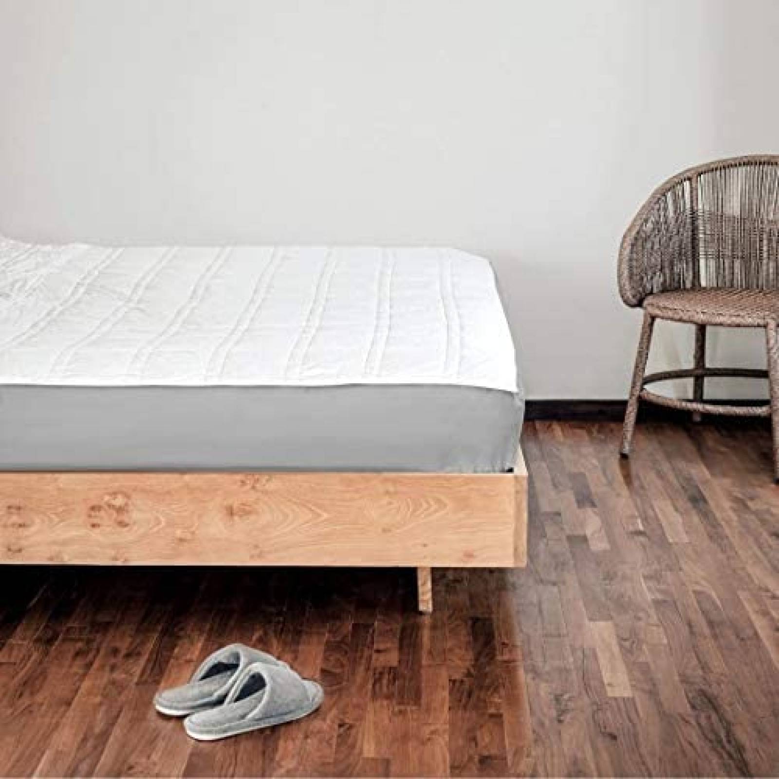 Manta Pesada Baloo Acolchada De Algodon Ligera -Blanco