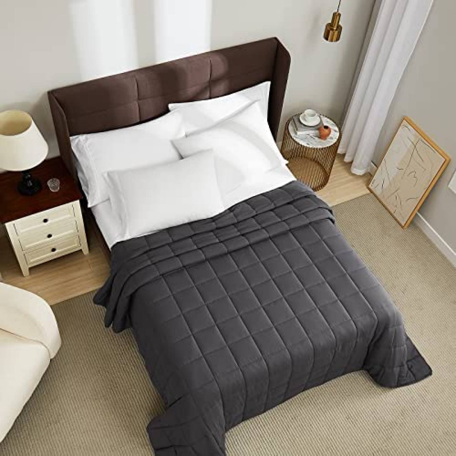 Manta Pesada L'AGRATY 9 kg 2 x 2.2 mts Microfibra -Negro