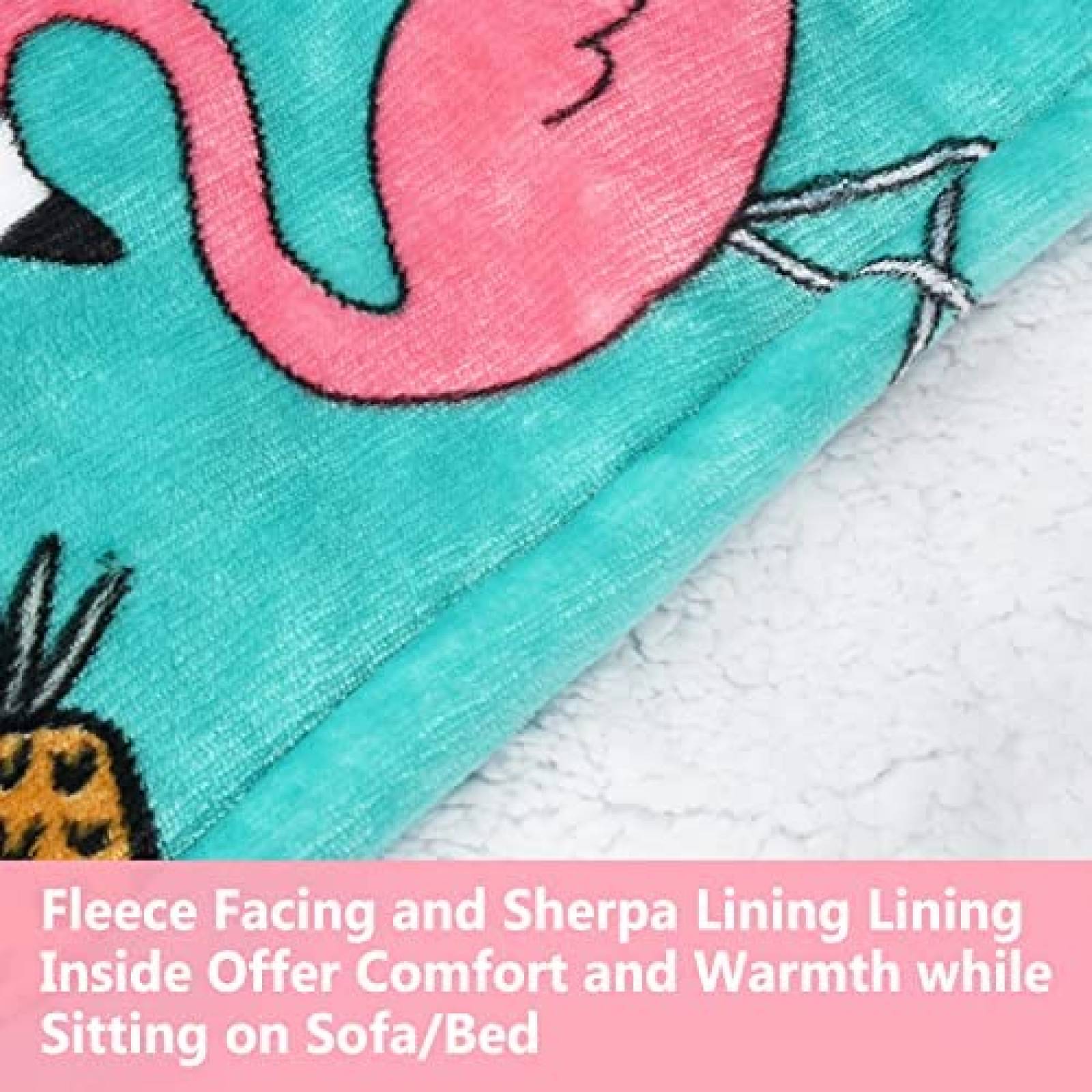 Manta con Gorro Grande Solaris Sherpa Estampado -Azul