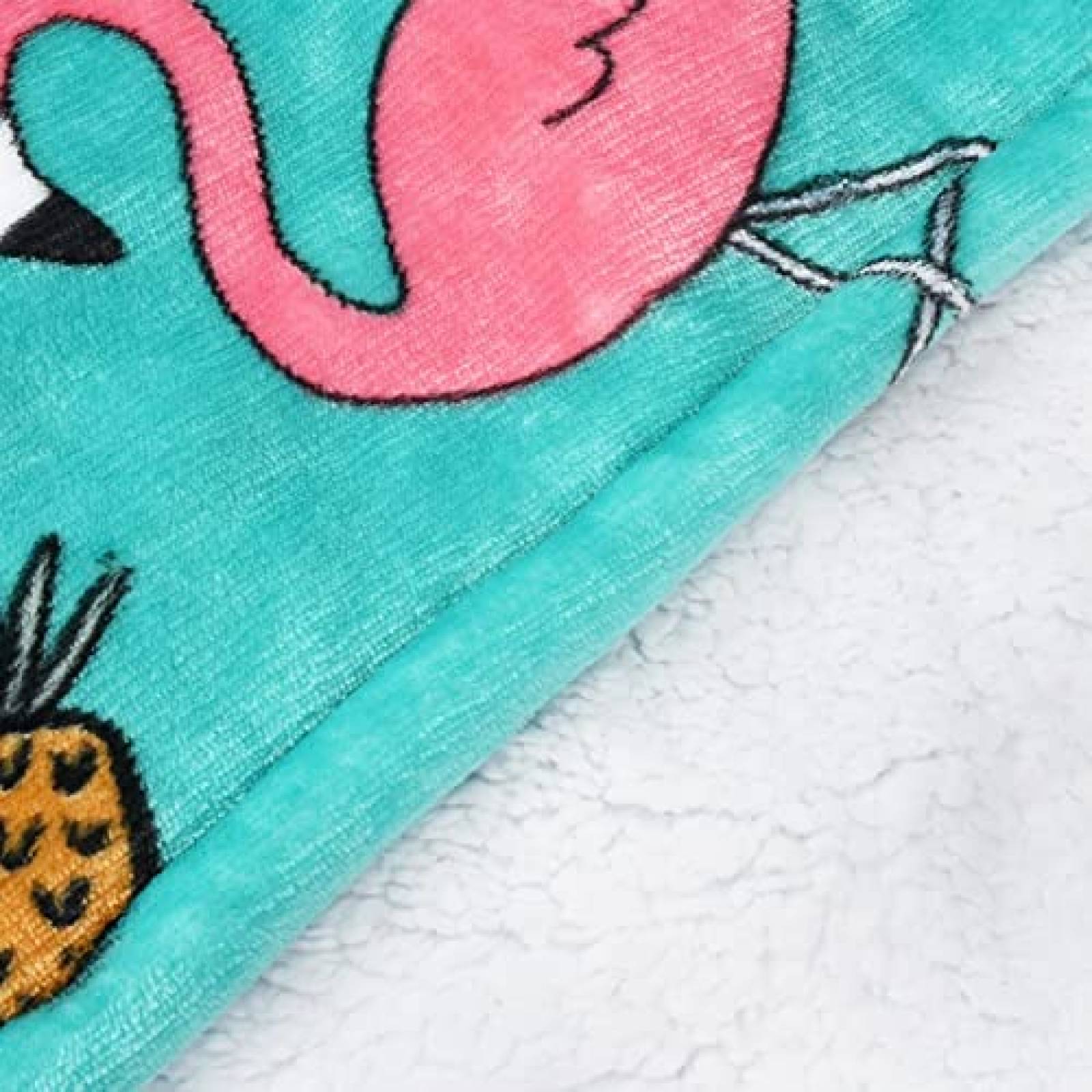 Manta con Gorro Grande Solaris Sherpa Estampado -Azul
