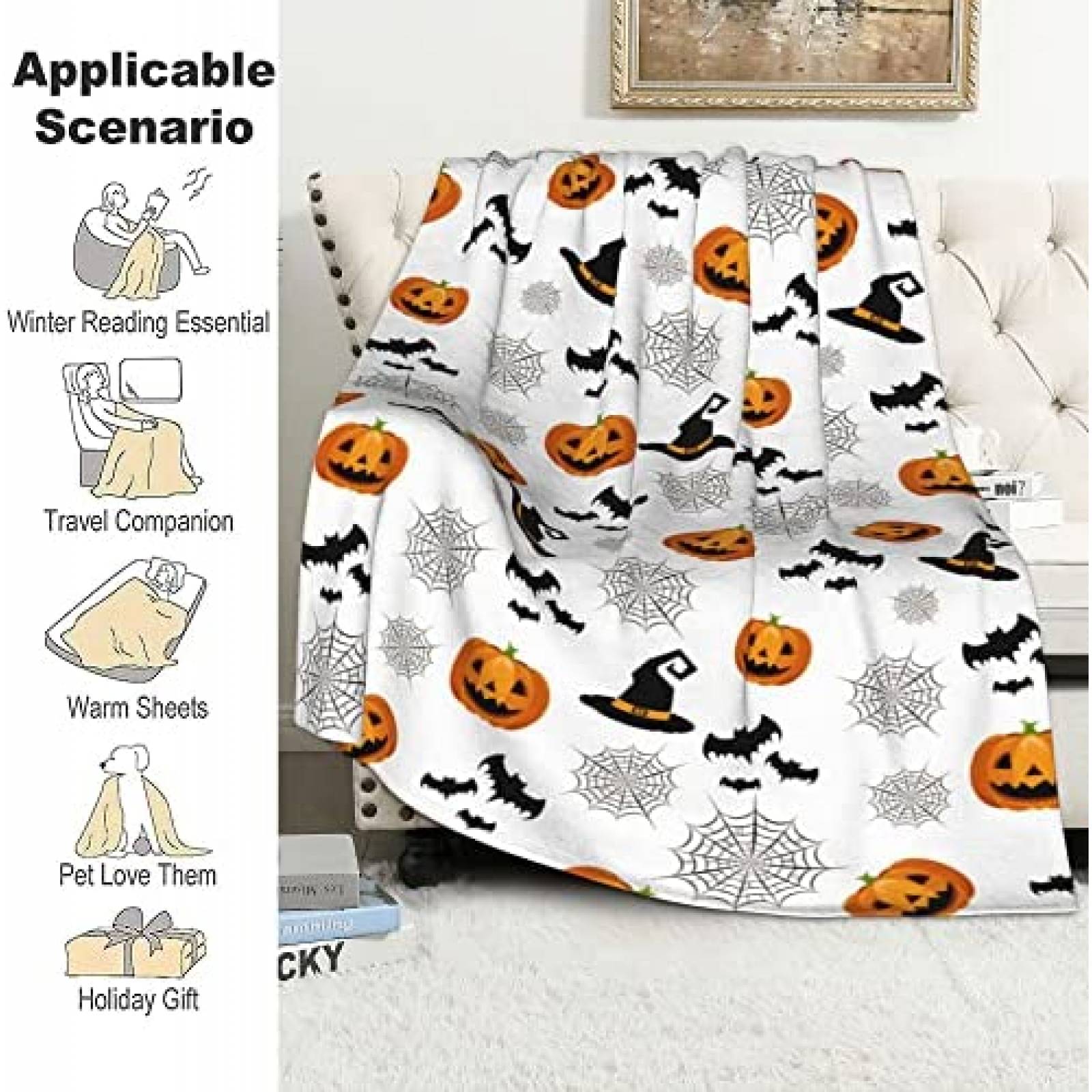 Sabanas De Festividad GGEB de Halloween 7'' x 7.5'' -Gris