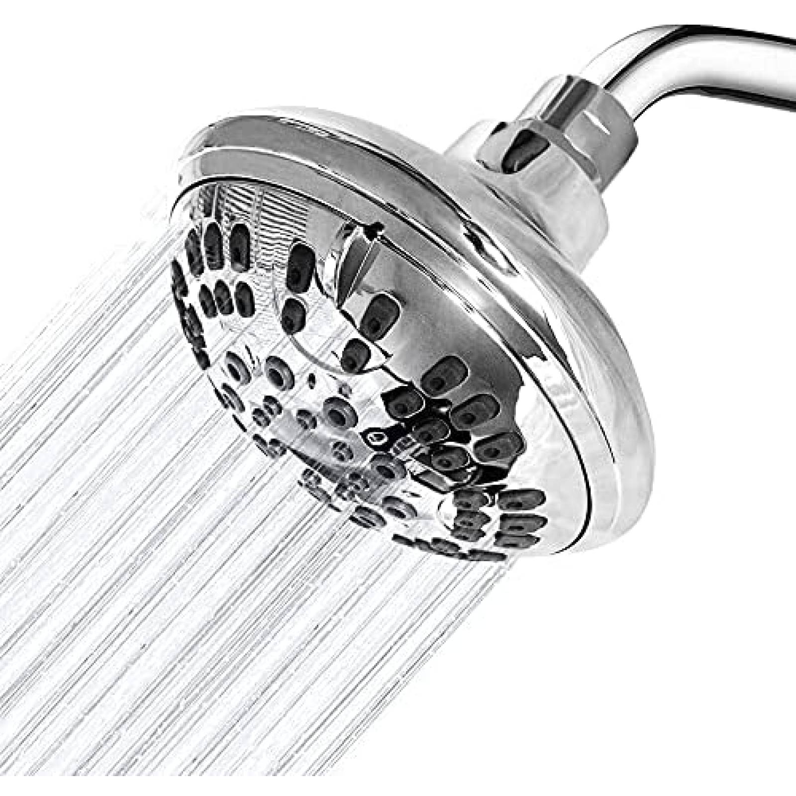 Cabezal Circle Splash Alta Presion 4'' 6 Funciones -Plateado