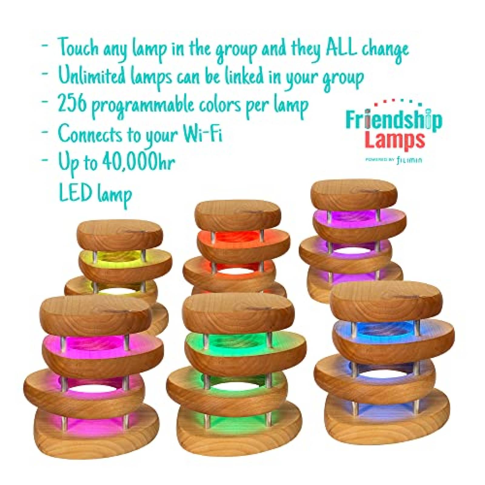 Lampara de Amistad a Distancia Filimin RGB 2 pzs -Cafe