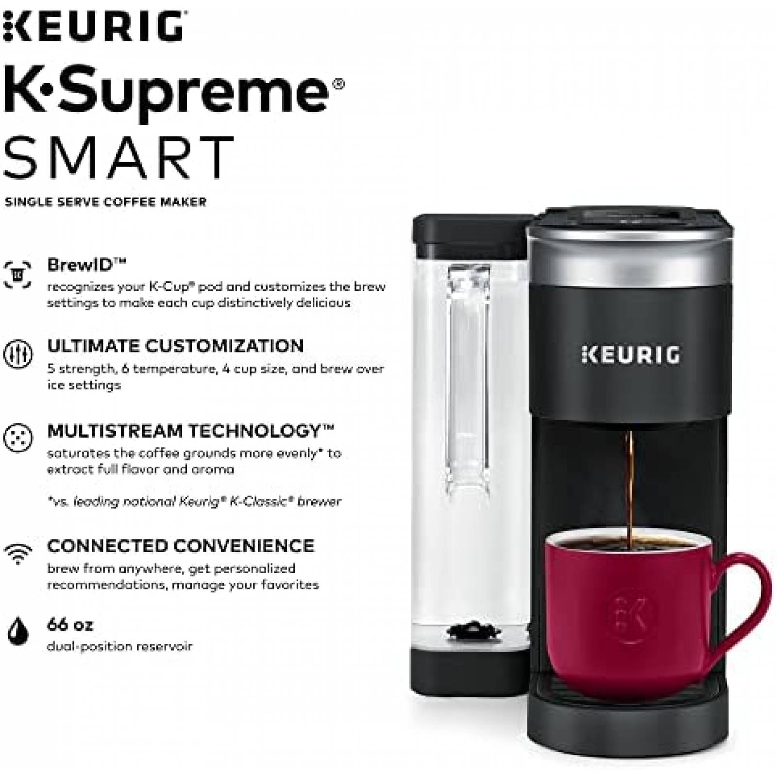 Cafetera de una Sola Porcion Keurig K-Supreme SMART con Wifi