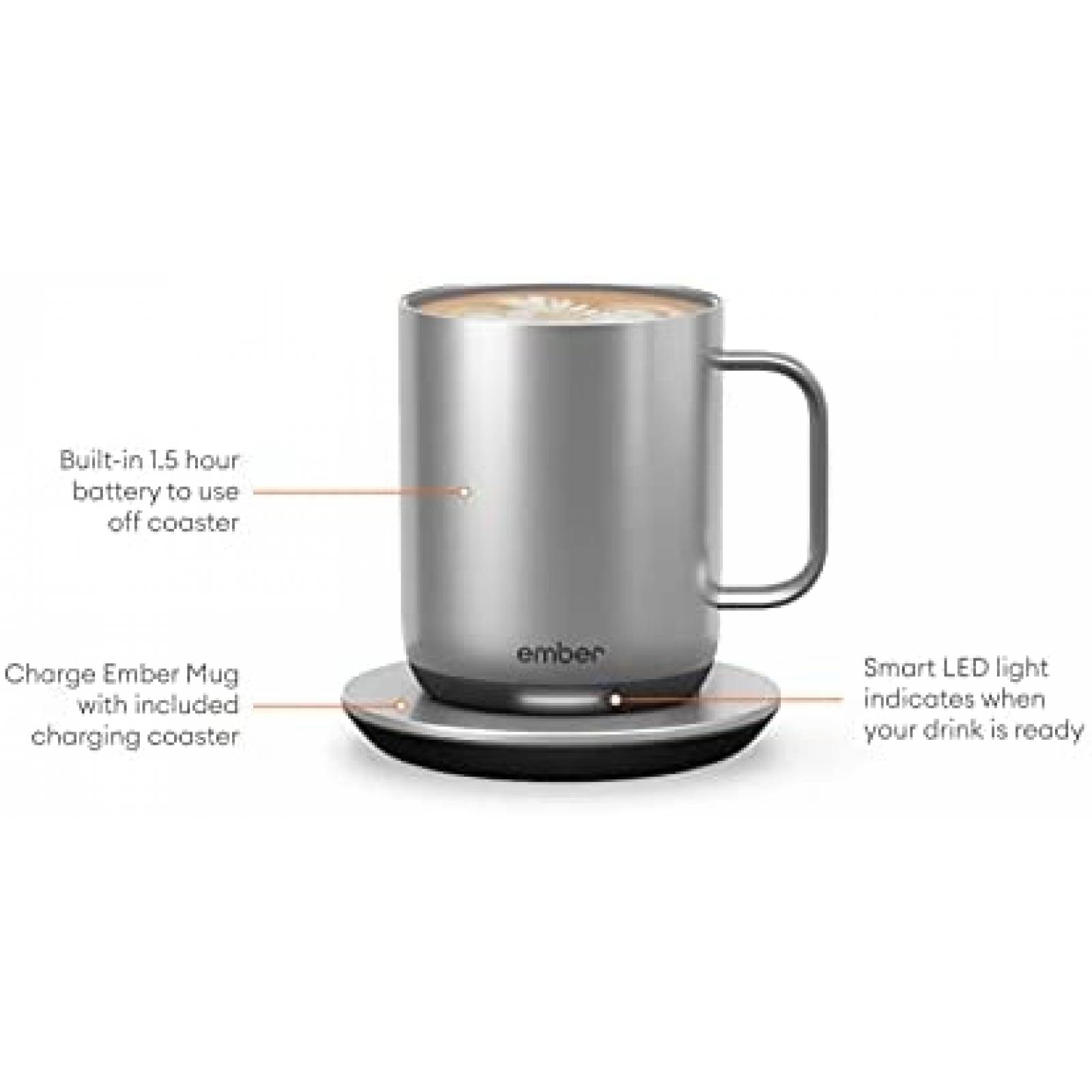 Termo Ember CM191007US 10 ons Control App temperatura Gris