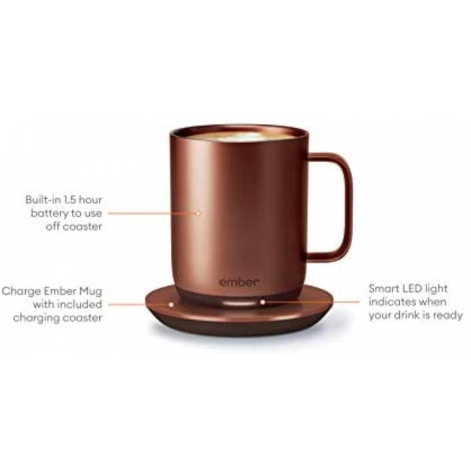 Termo Ember CM191005US Bateria 1.5Hrs App Temperatura Cafe