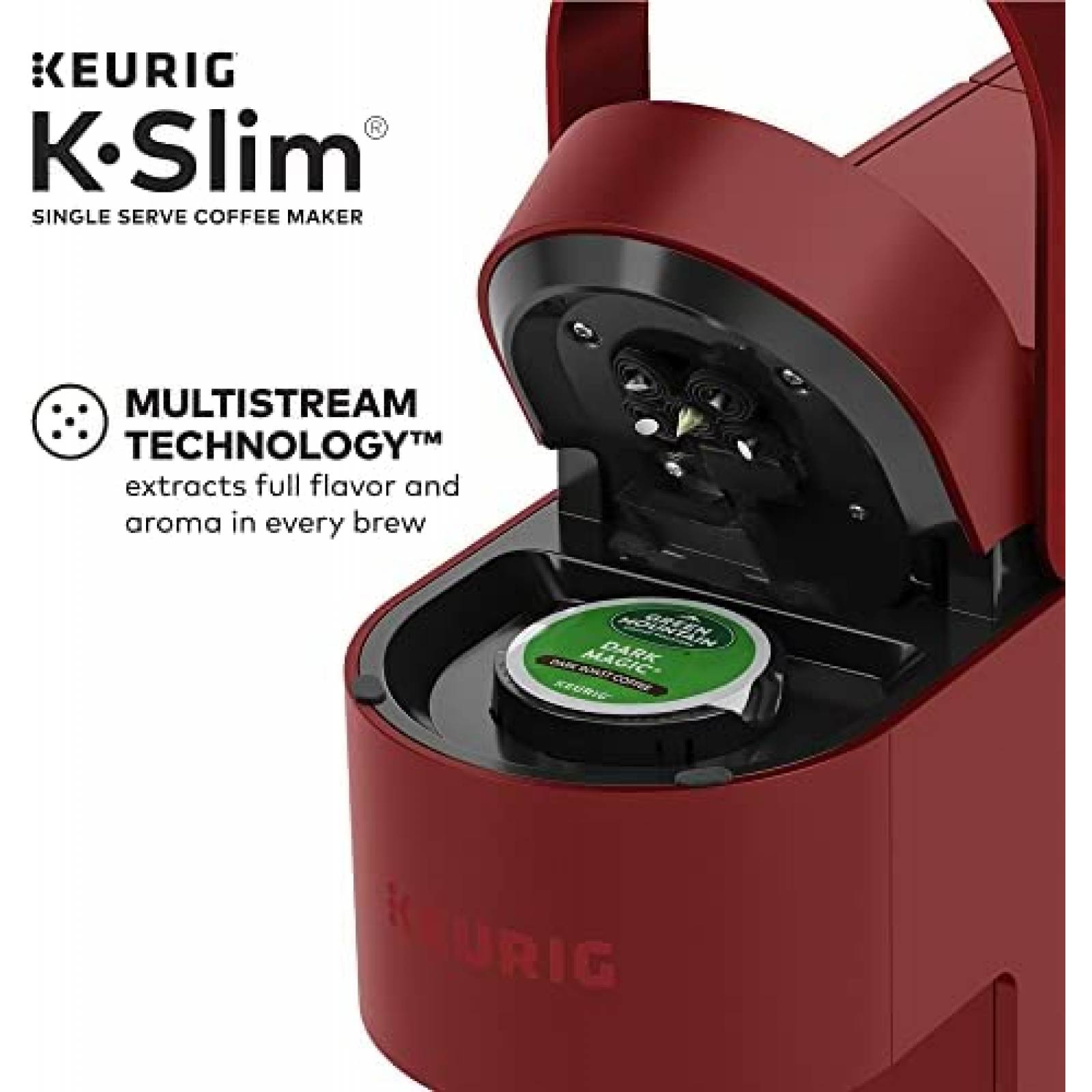 Cafetera Keurig K-Slim K-Cup Pod 1 Taza -Rojo